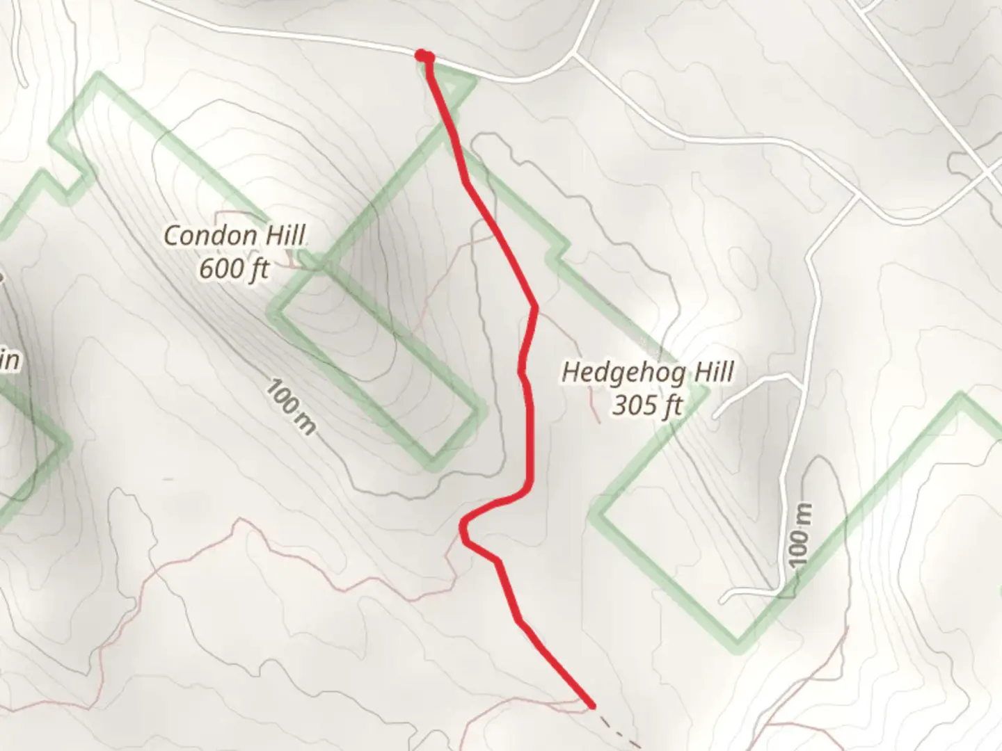 An image depicting the trail Hedgehog Hill via Diamond Road and its surrounding area.