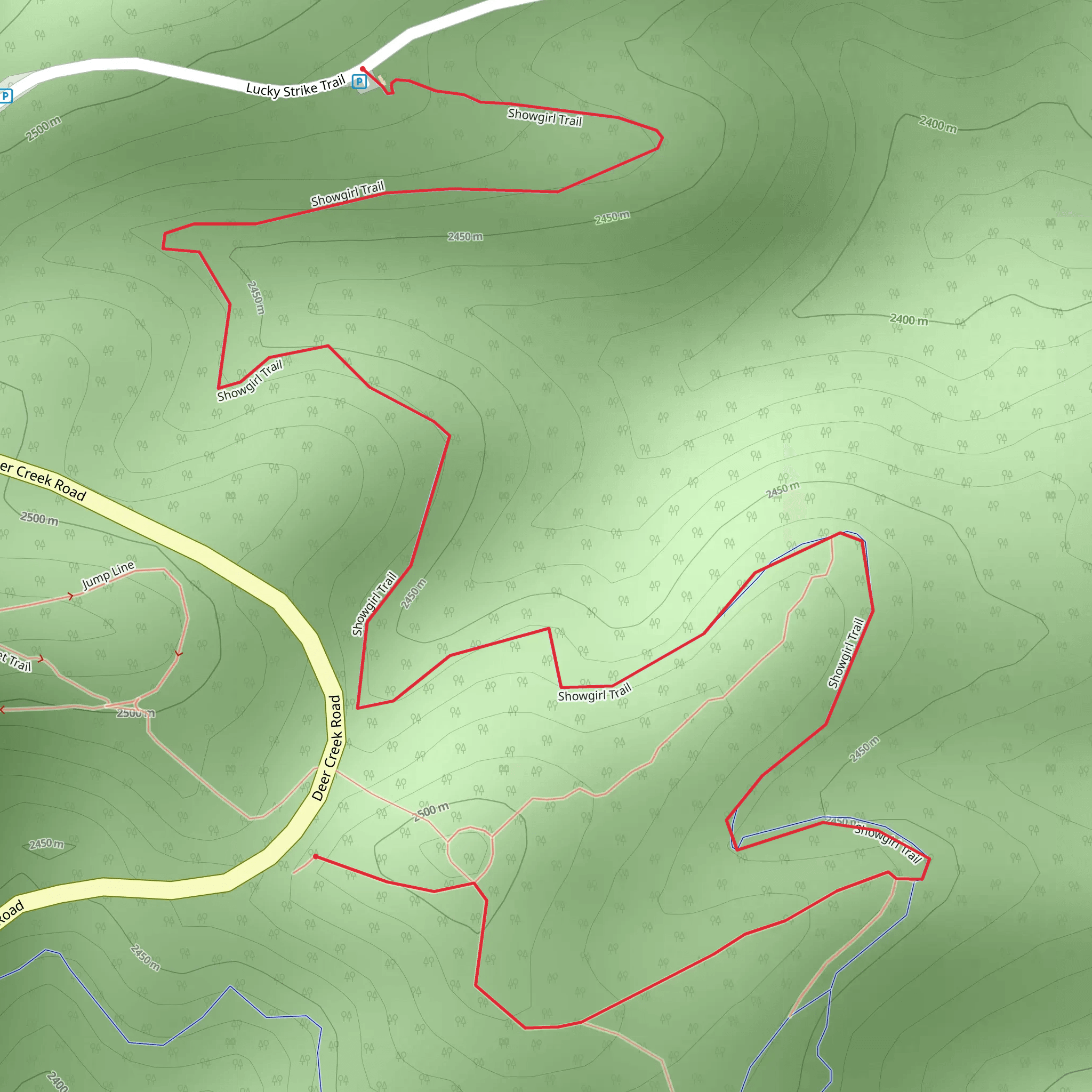 Showgirl Trail mobile static map