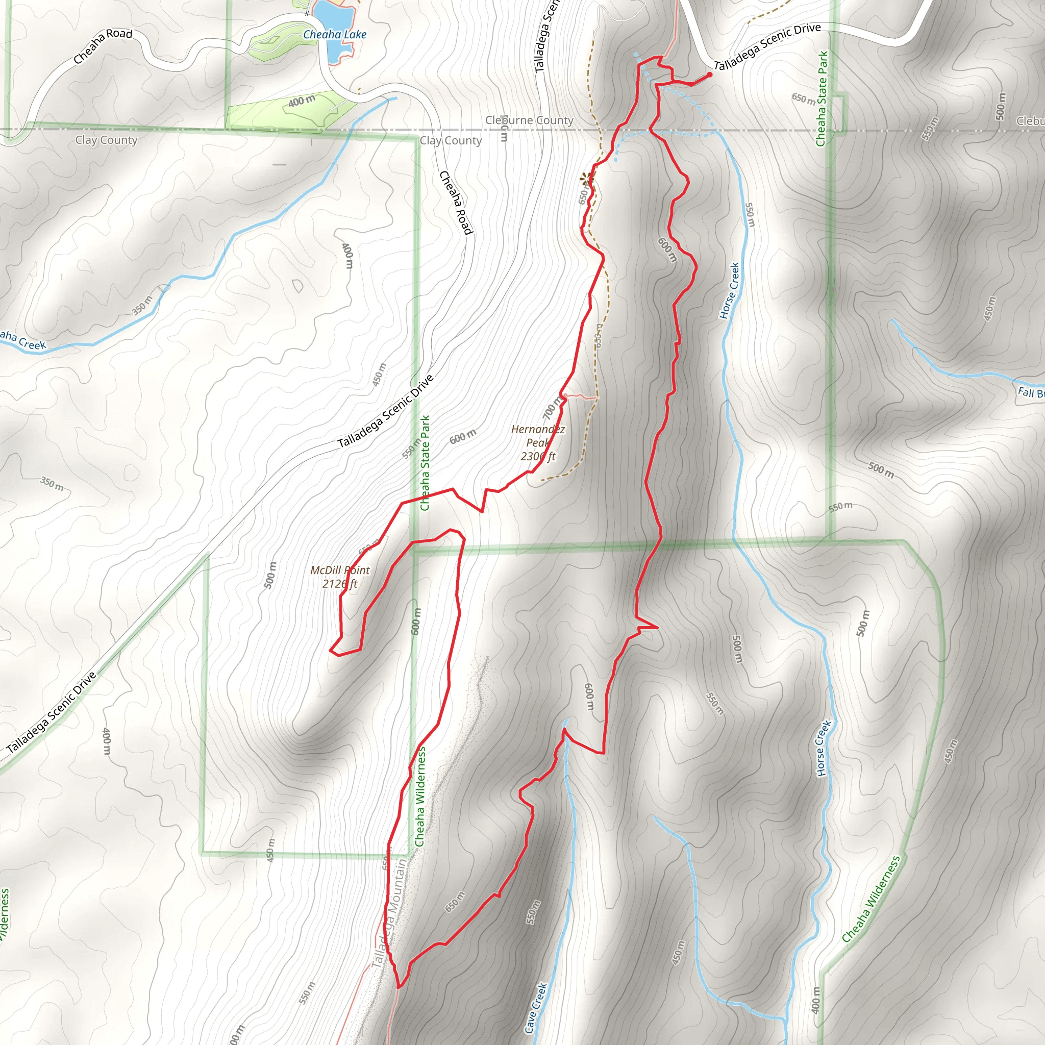 McDill Point and Hernandez Peak Loop mobile static map