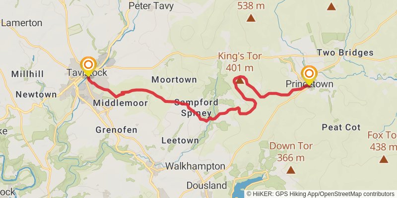 Dartmoor Way - High Moor Link stage 3 Map