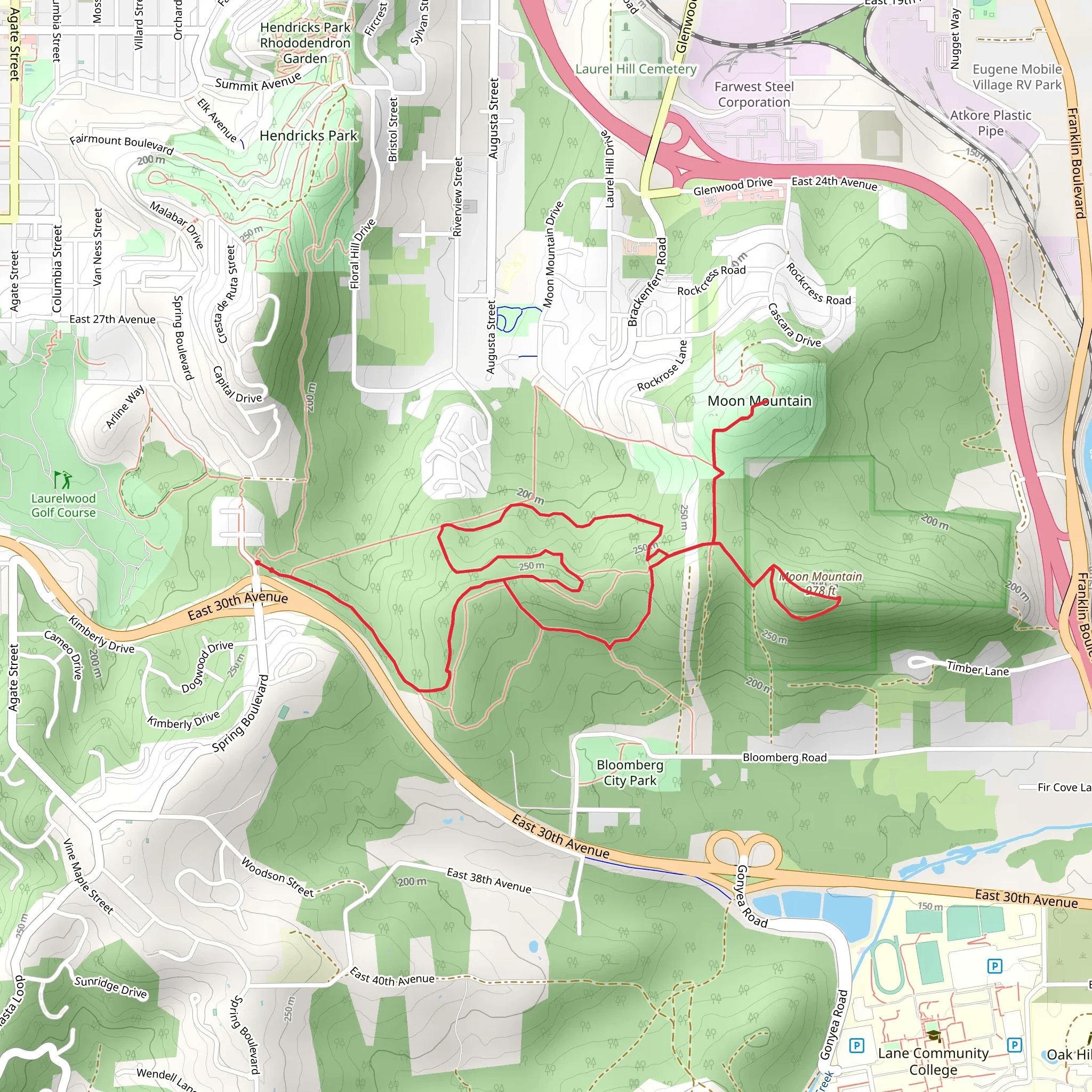 Ribbon Trail and Moon Mountain mobile static map