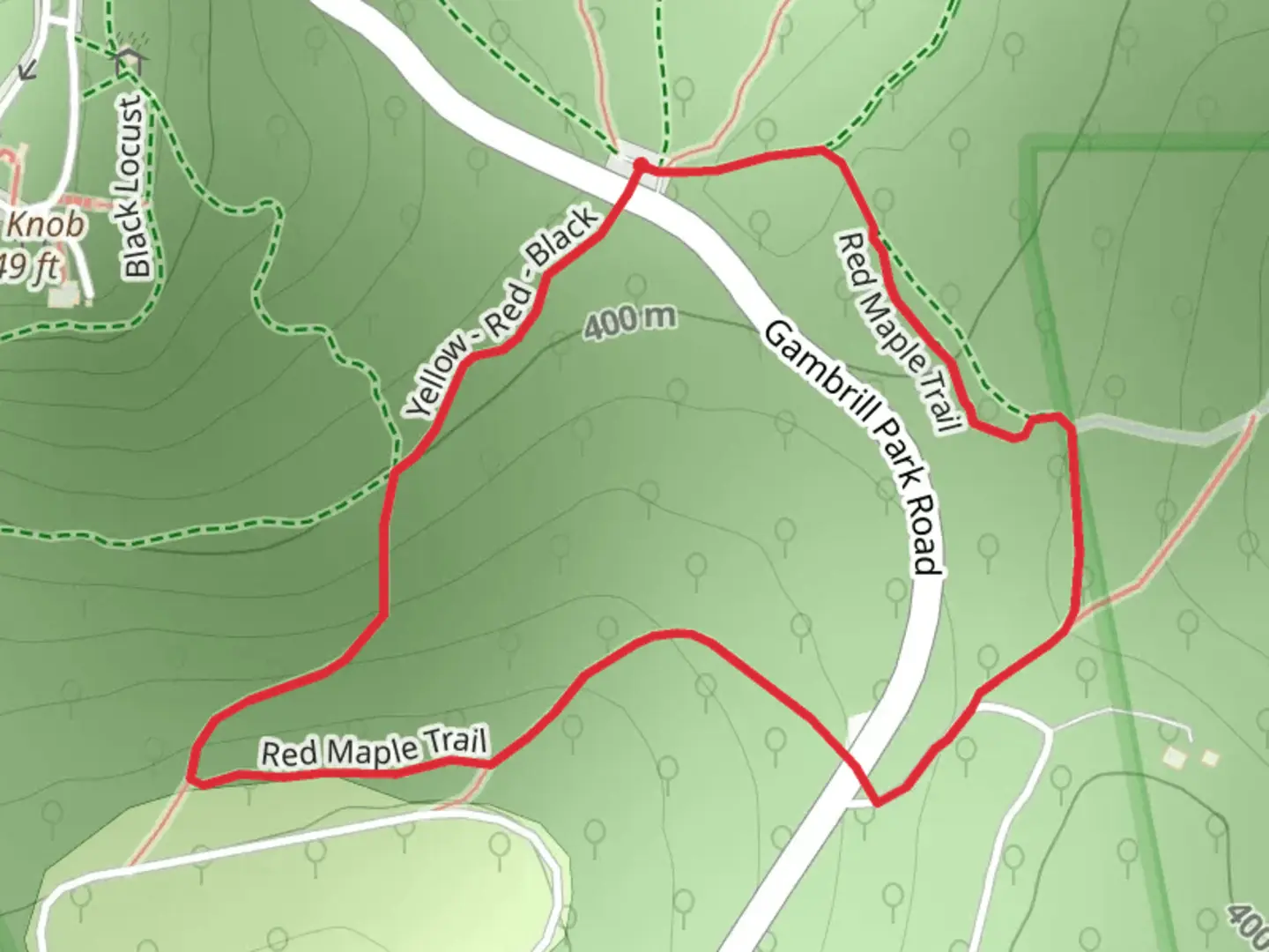 An image depicting the trail Red Maple Loop Trail and its surrounding area.