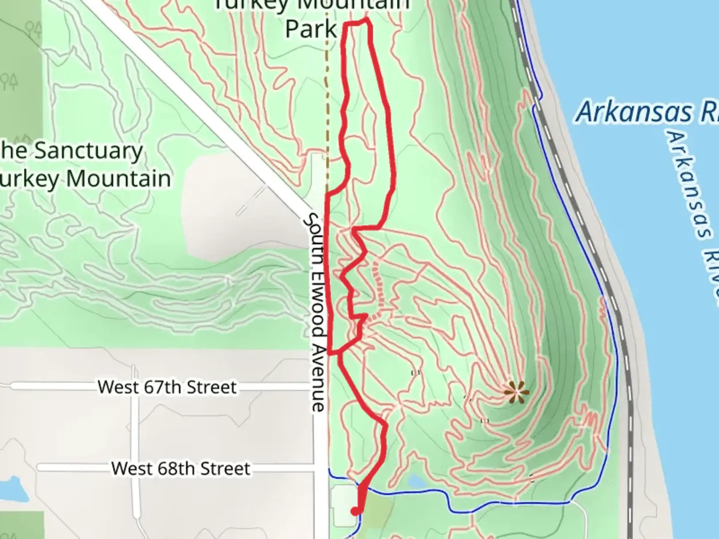 An image depicting the trail Powerline - Blue Loop Trail and its surrounding area.