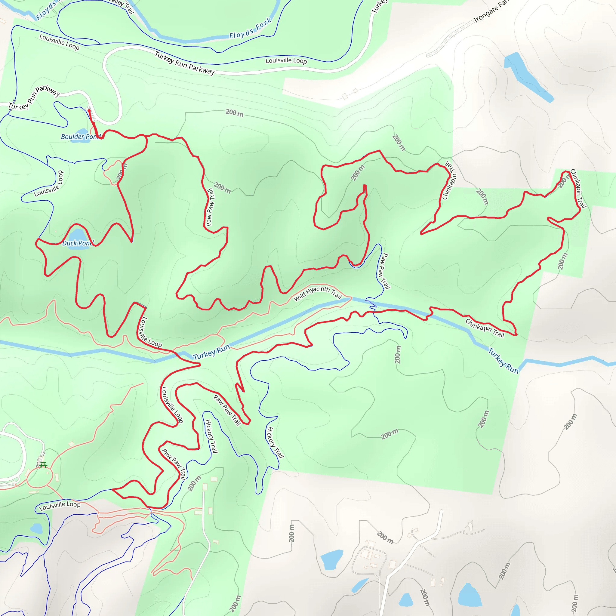 Turkey Run Park via Paw Paw Trail and Chinkapin Trail mobile static map