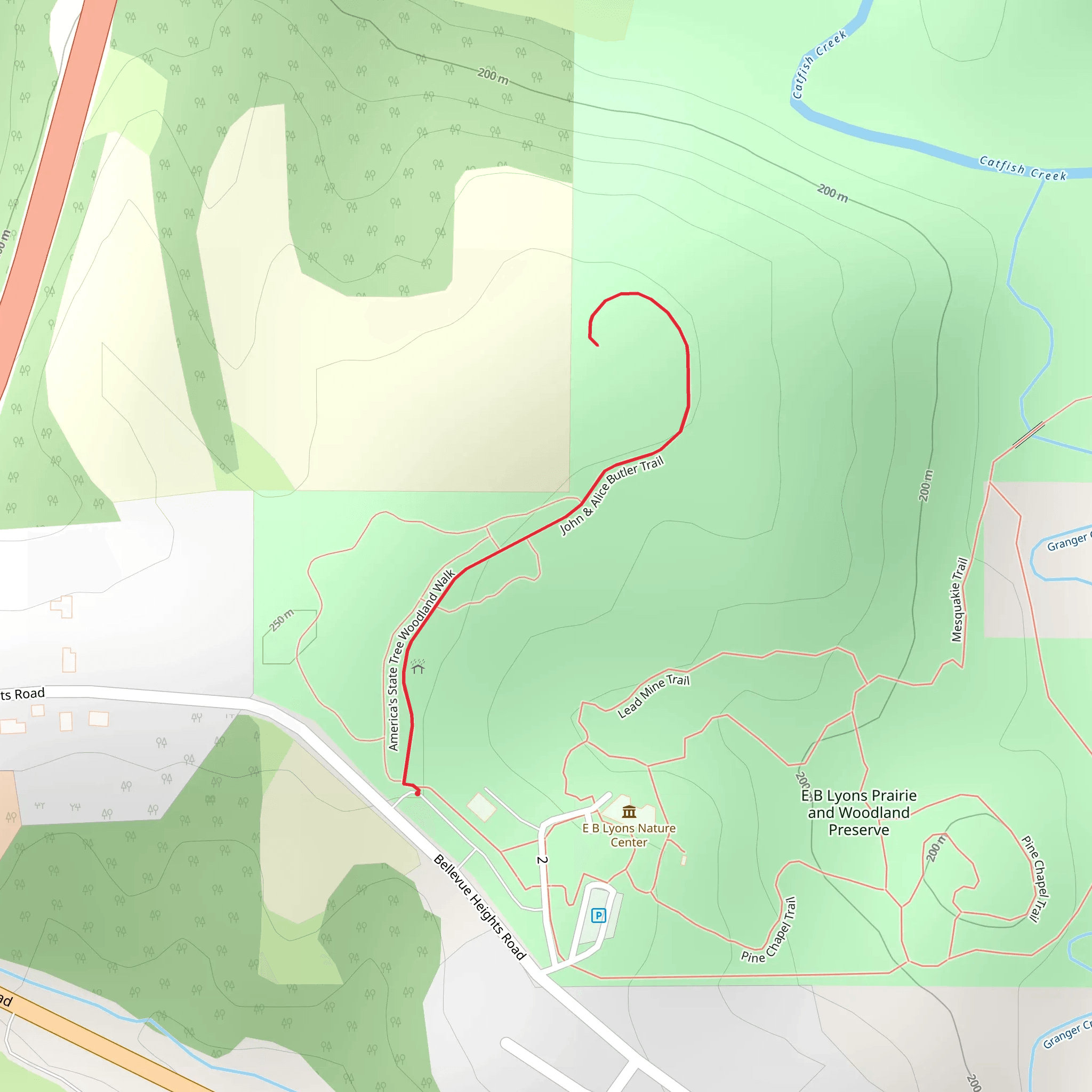 Bellevue Heights Road mobile static map