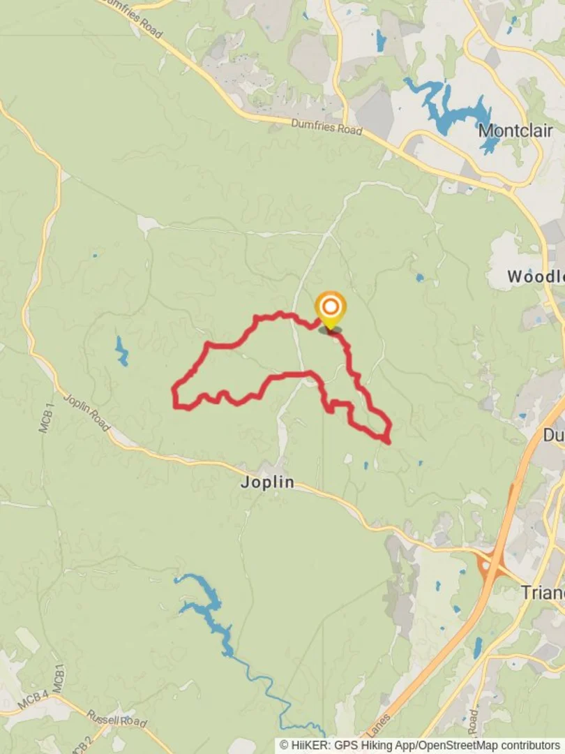 An image depicting the trail Turkey Run Ridge and High Meadows Trail and its surrounding area.