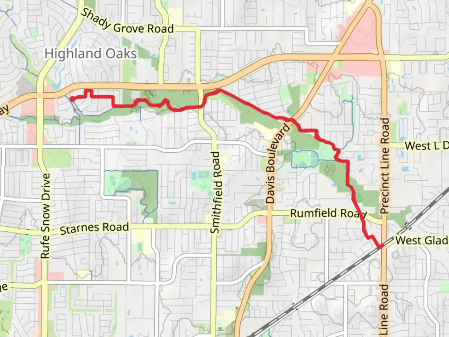 An image depicting the trail John Barfield Trail and its surrounding area.