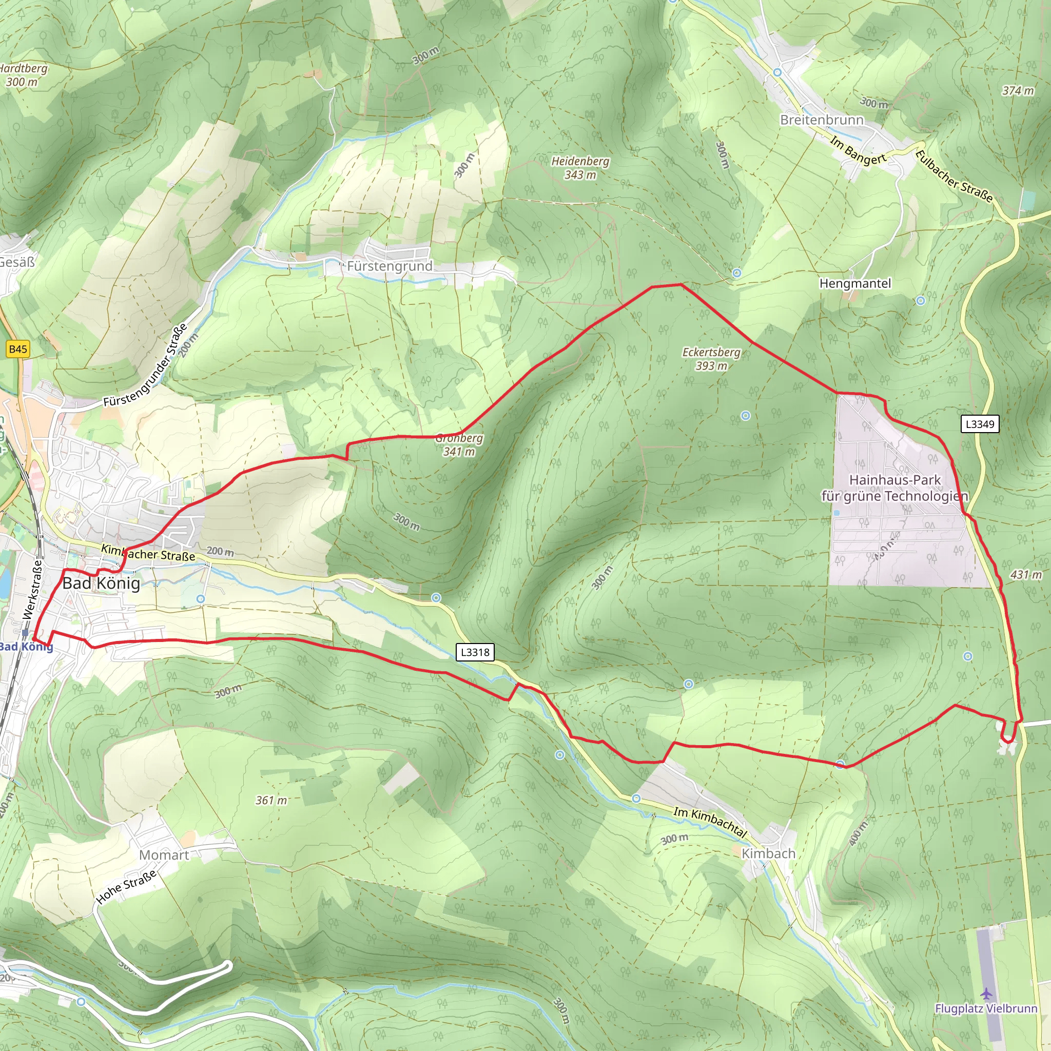 Bad Konig to Eckertsberg Loop mobile static map