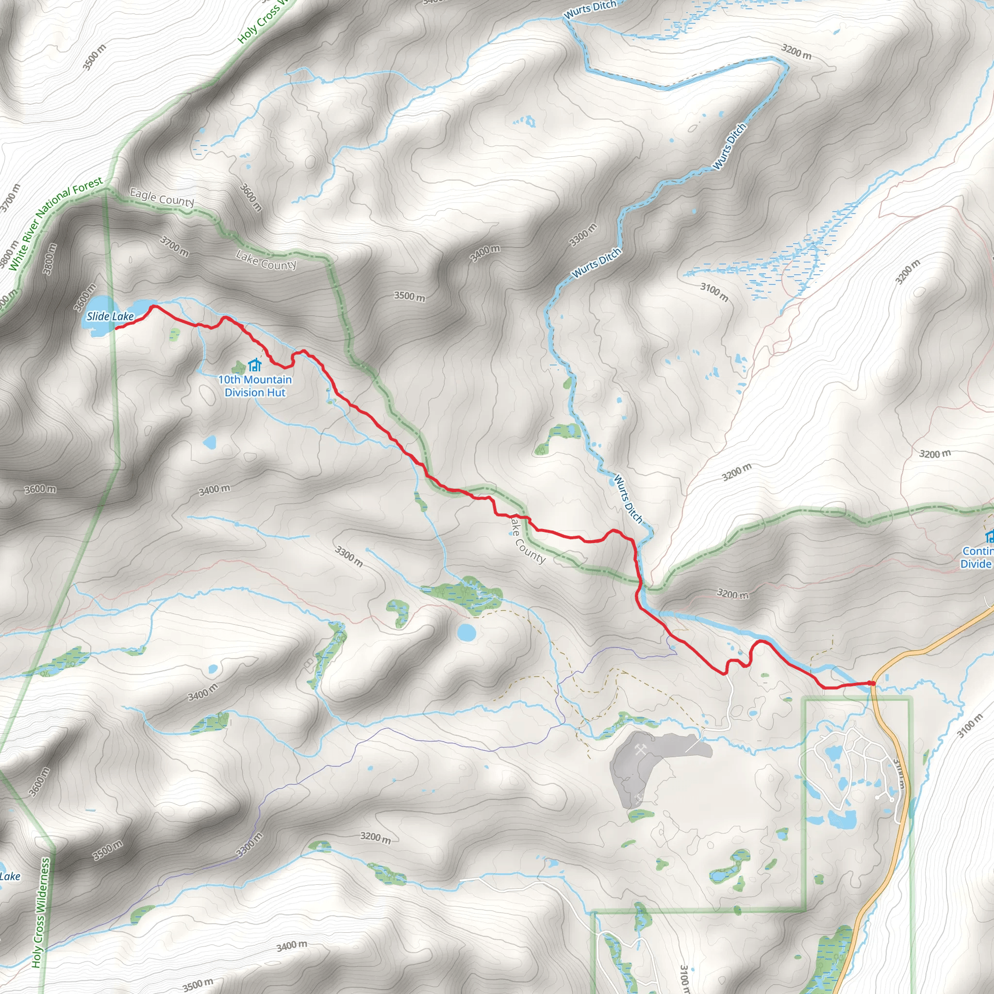 Slide Lake Trail mobile static map
