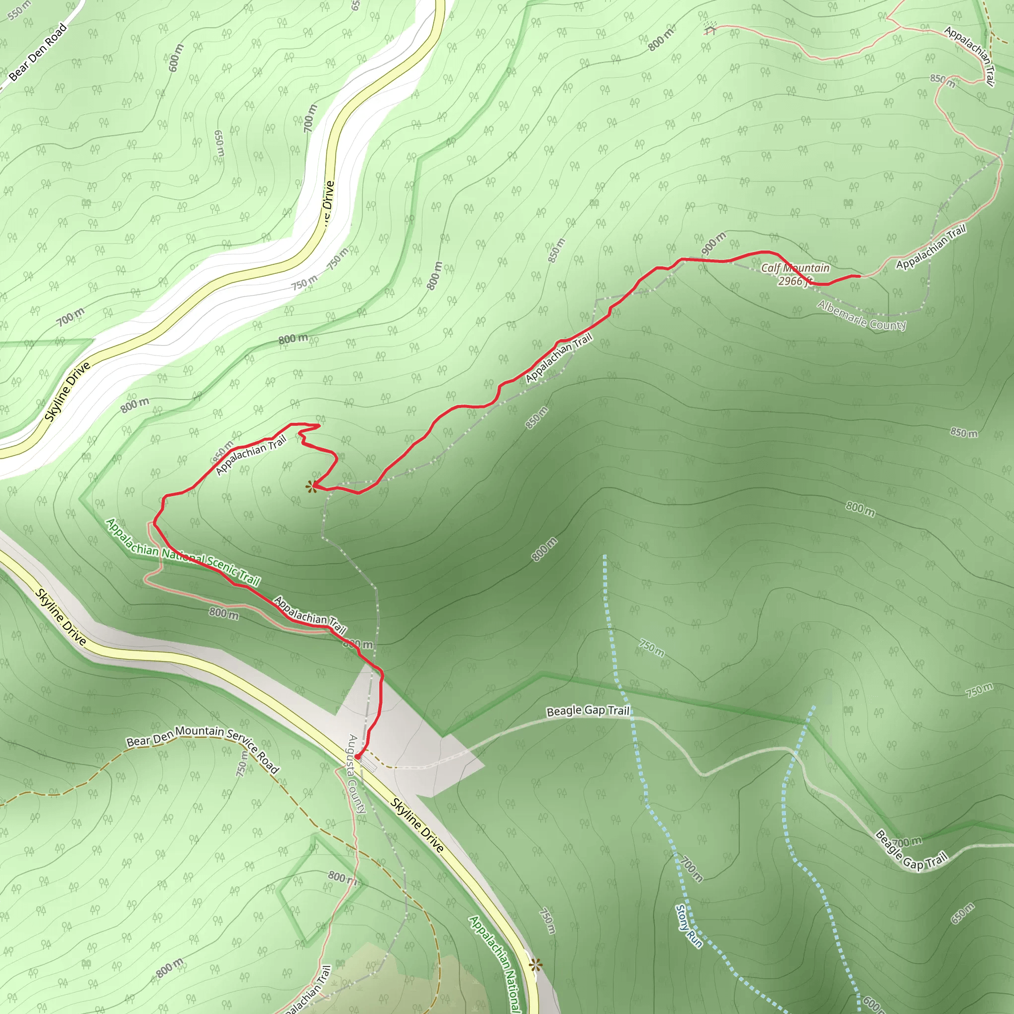 Calf Mountain mobile static map