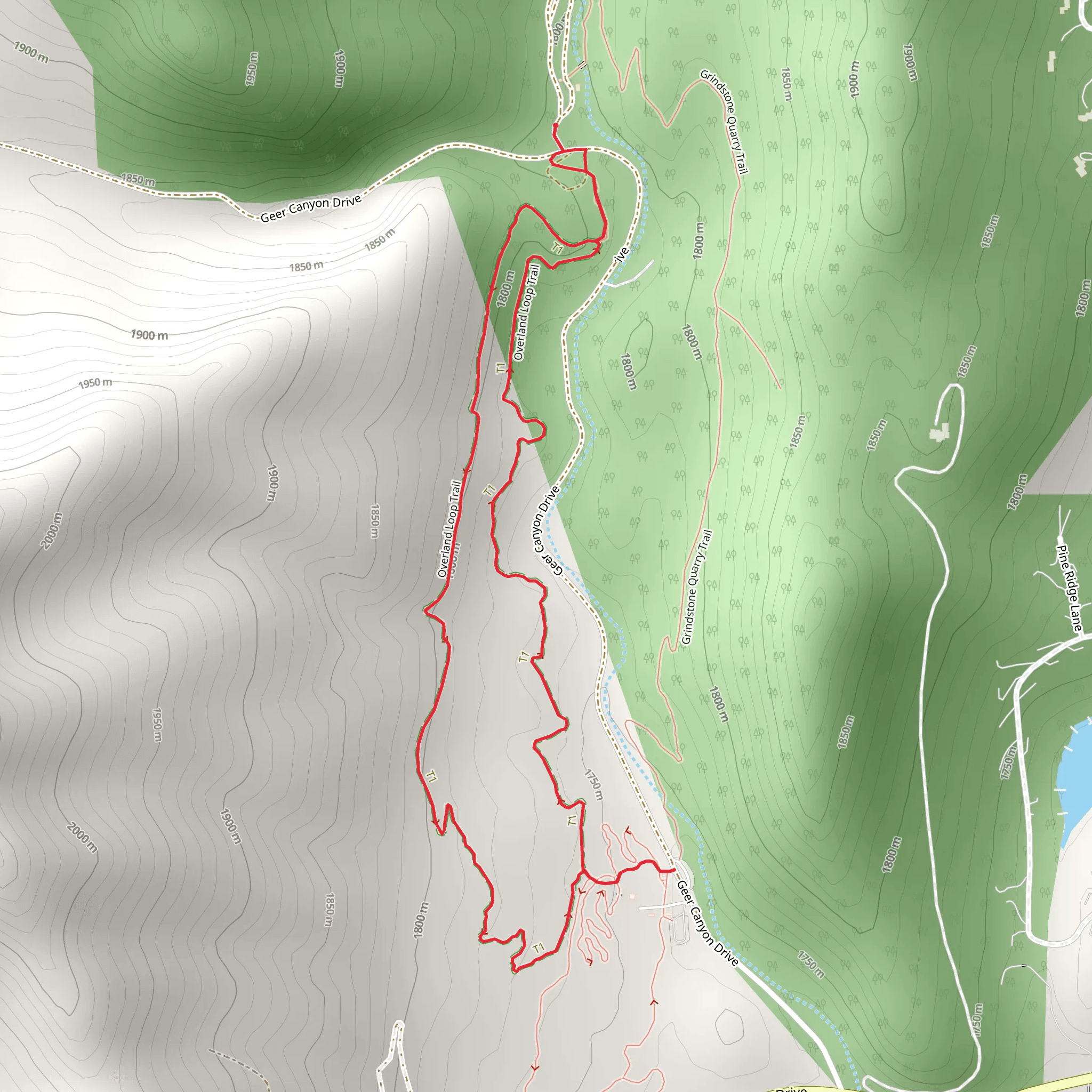 Overland Loop Trail mobile static map