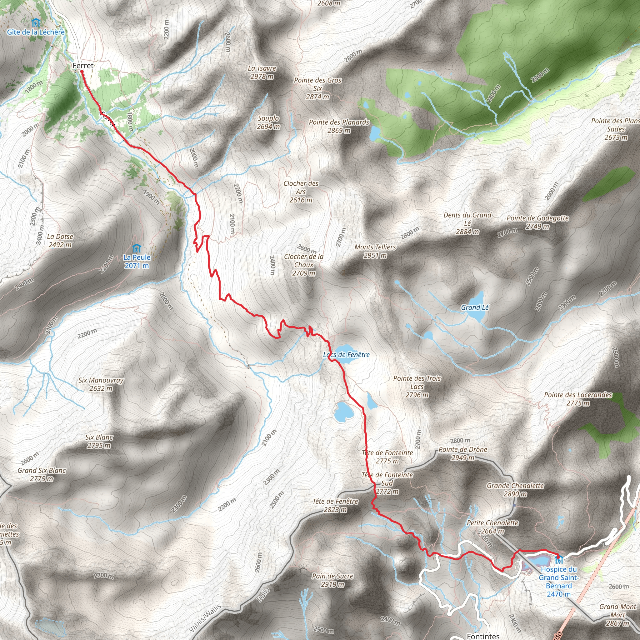 Val Ferret Trail mobile static map