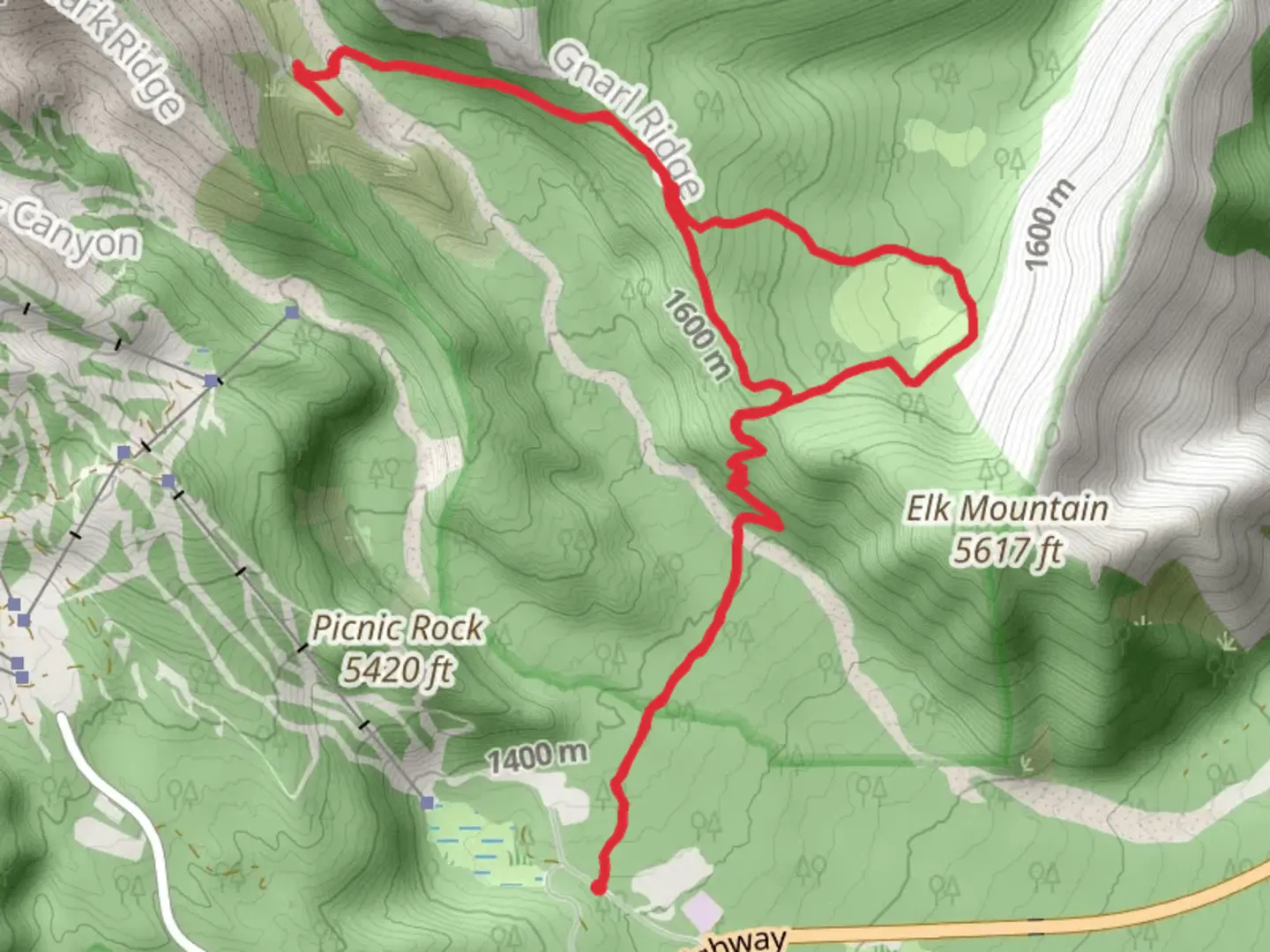 An image depicting the trail Gnarl Ridge Loop via Sahale Falls Trail and its surrounding area.