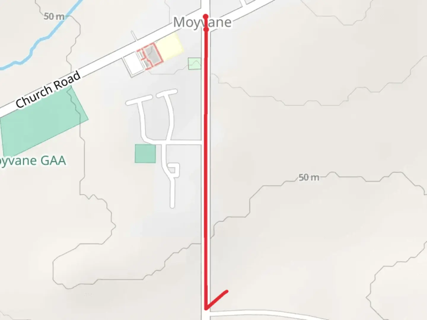 An image depicting the trail Moyvane Village Walks - Kiln Way and its surrounding area.
