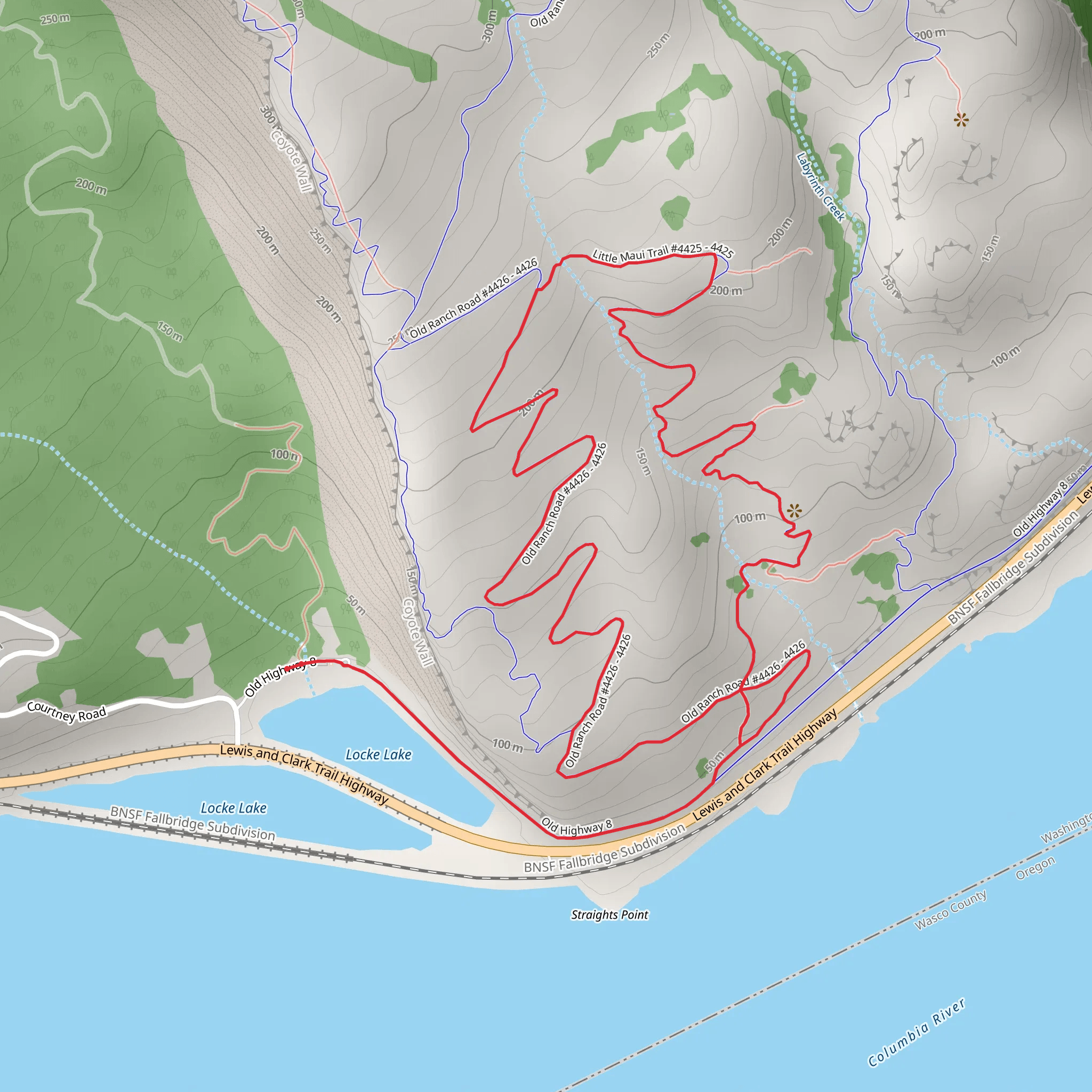 Little Maui Trail and Old Ranch Road Loop mobile static map