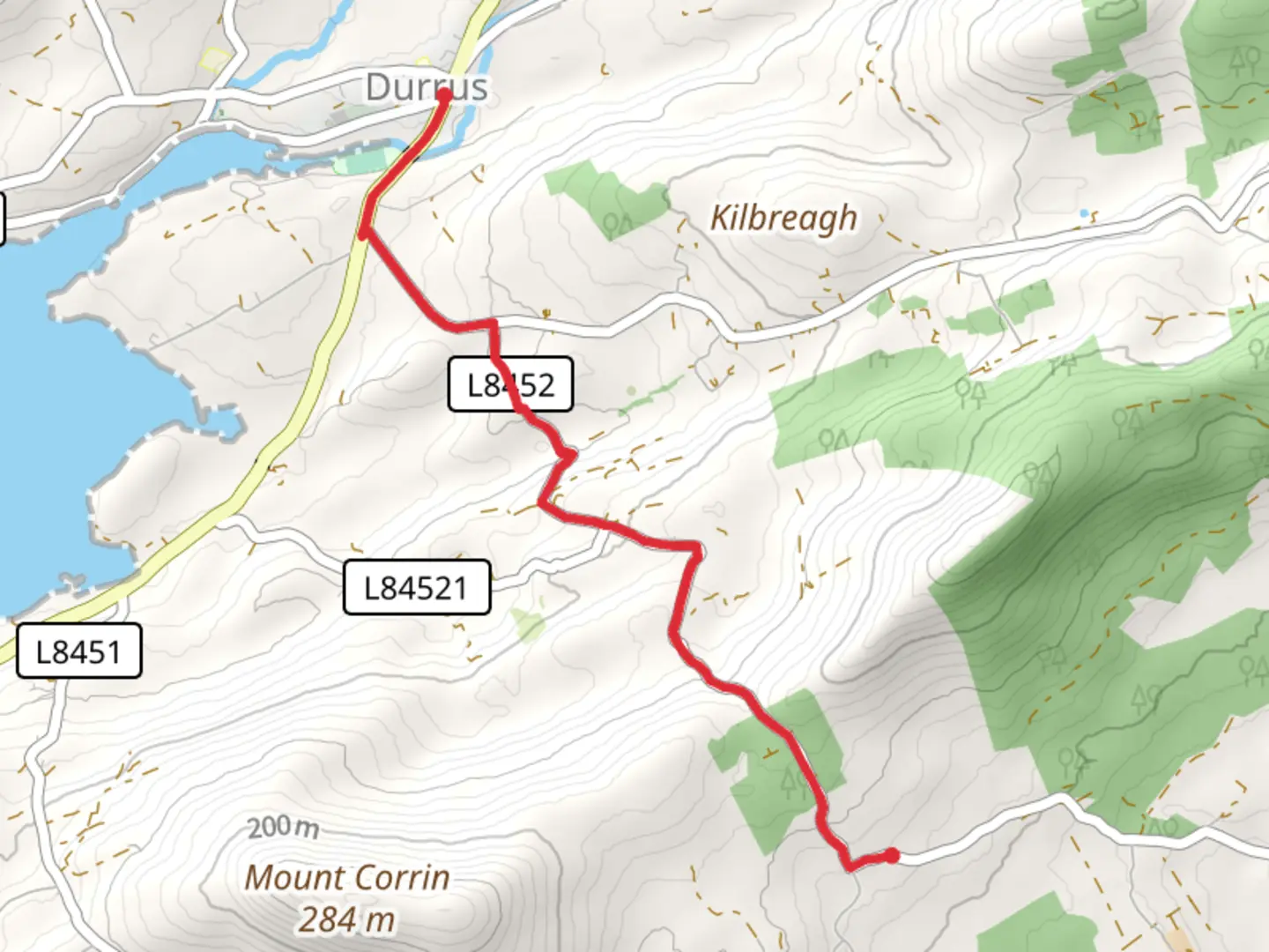 An image depicting the trail West cork air B7B - Dorris and its surrounding area.