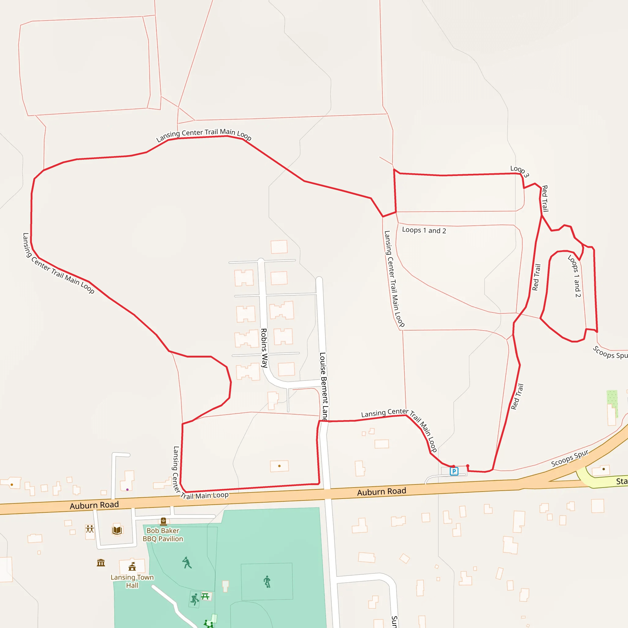Lansing Center Loop Trail mobile static map