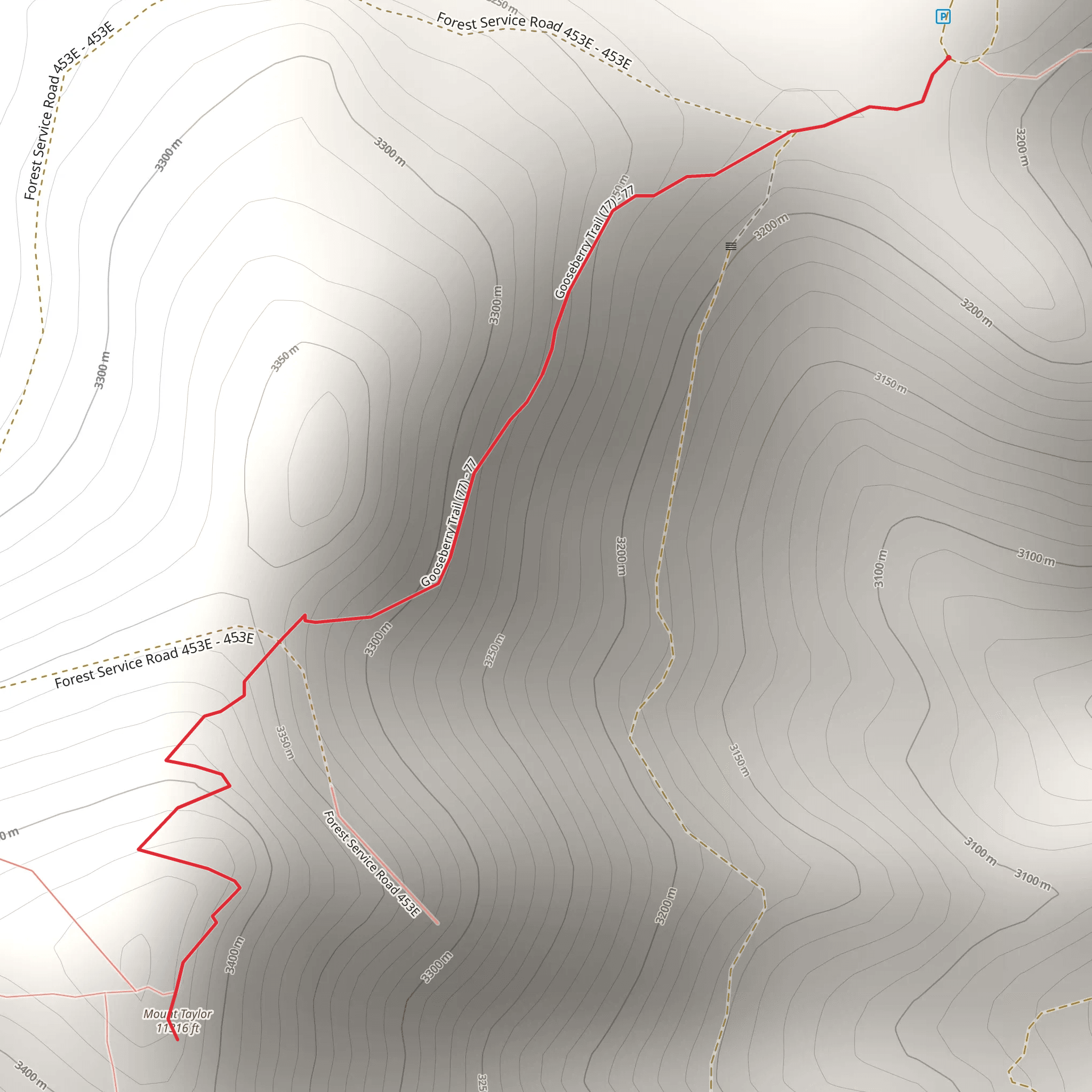 Mount Taylor via CDT mobile static map