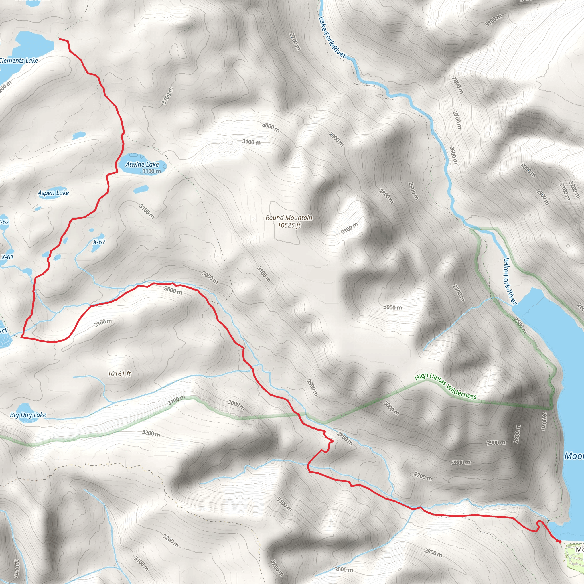 Clements Lake via Pack Trail mobile static map