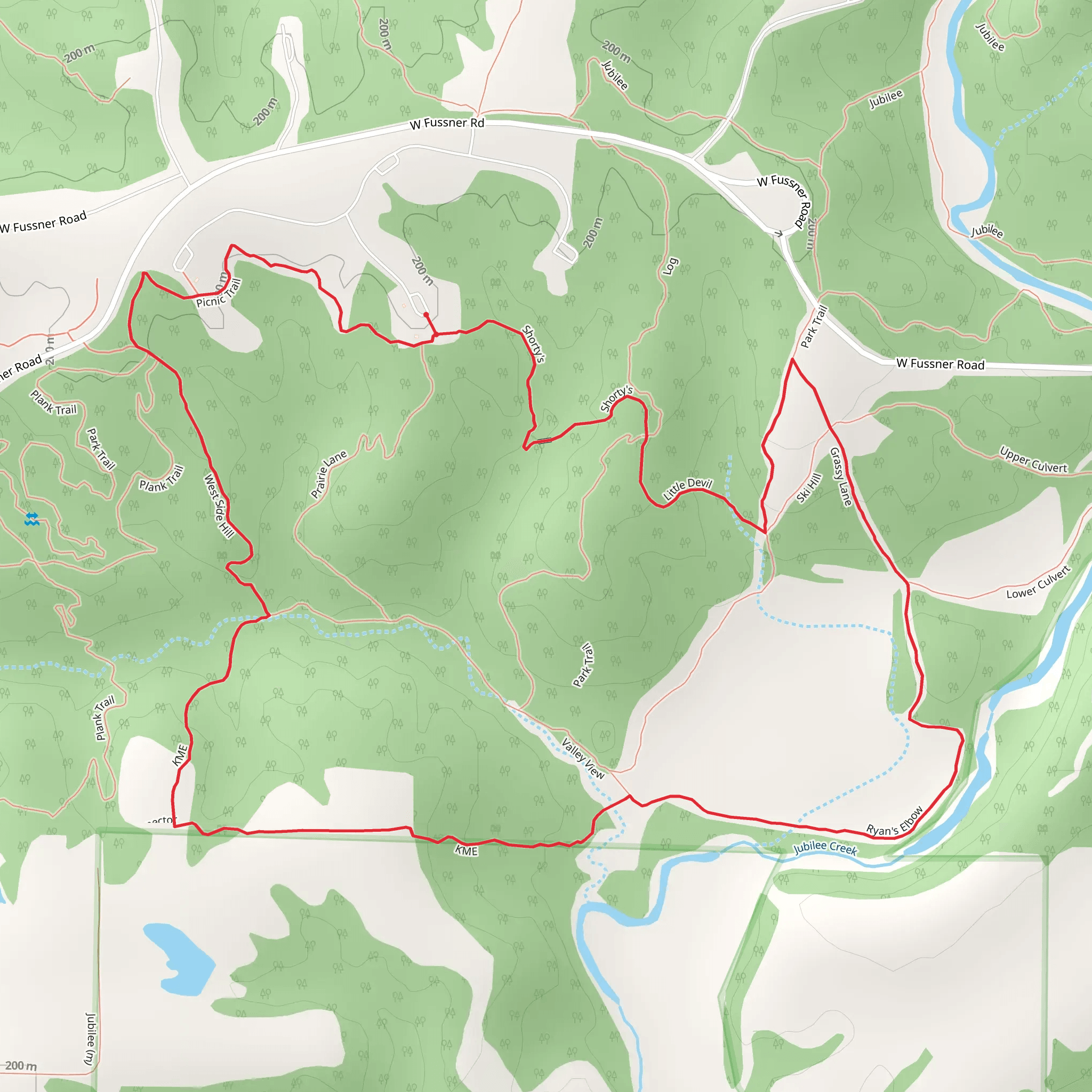 Picnic, Ryan's Elbow and Little Devil Loop Trail mobile static map