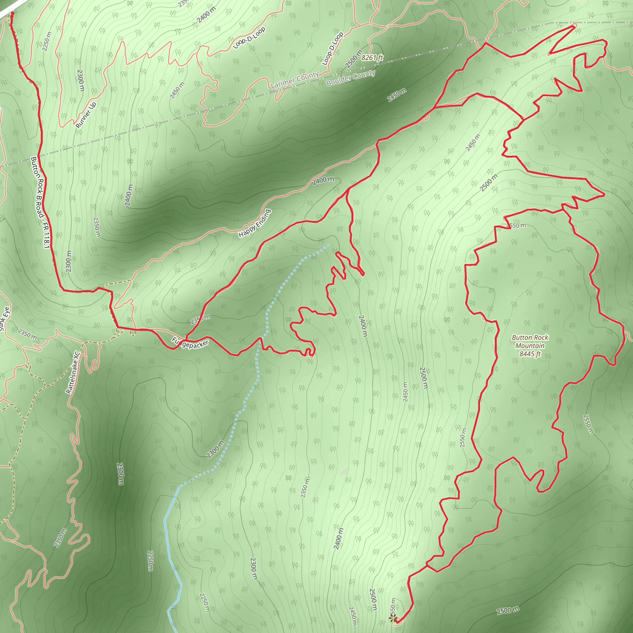 Button Rock Mountain Trail Loop mobile static map