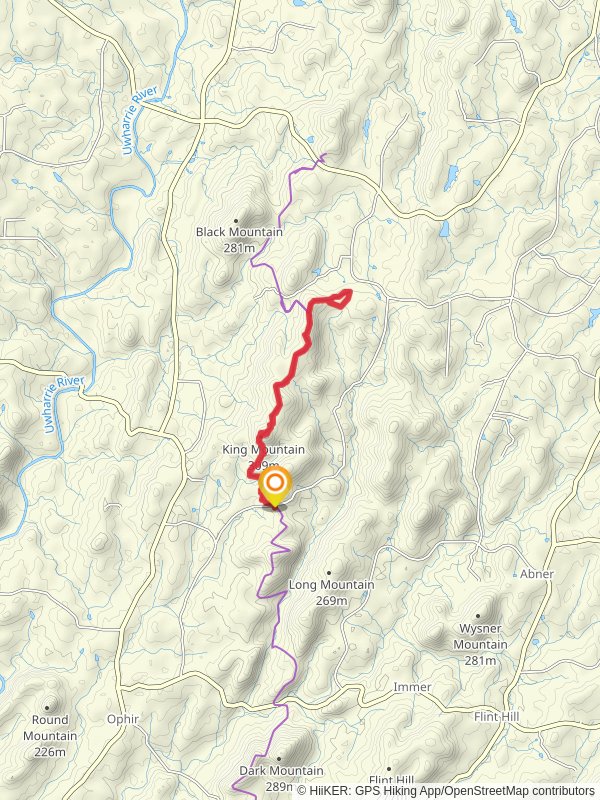 King Mountain via Uwharrie Trail and Luther Place Spur
