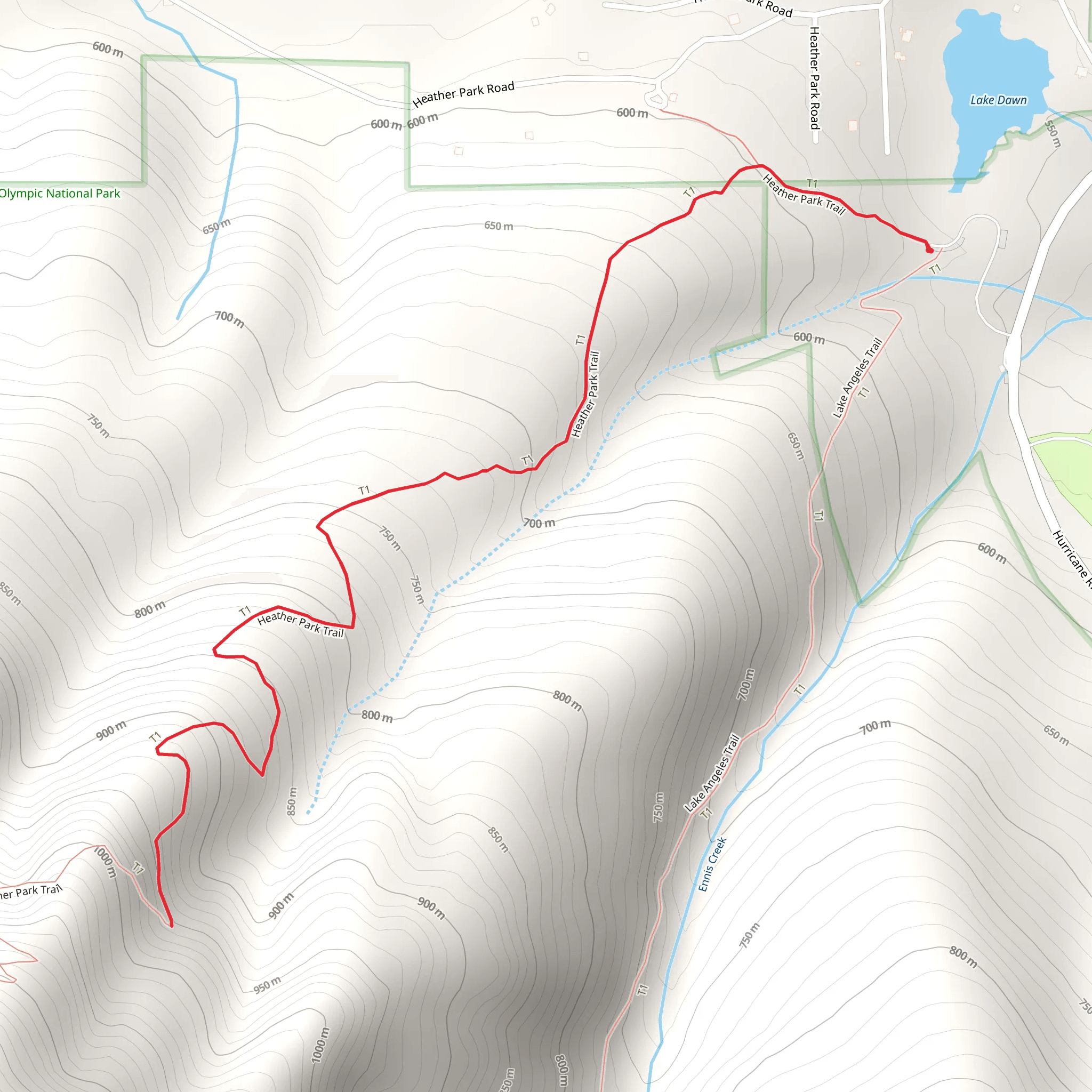 Heather Park Short Trail mobile static map
