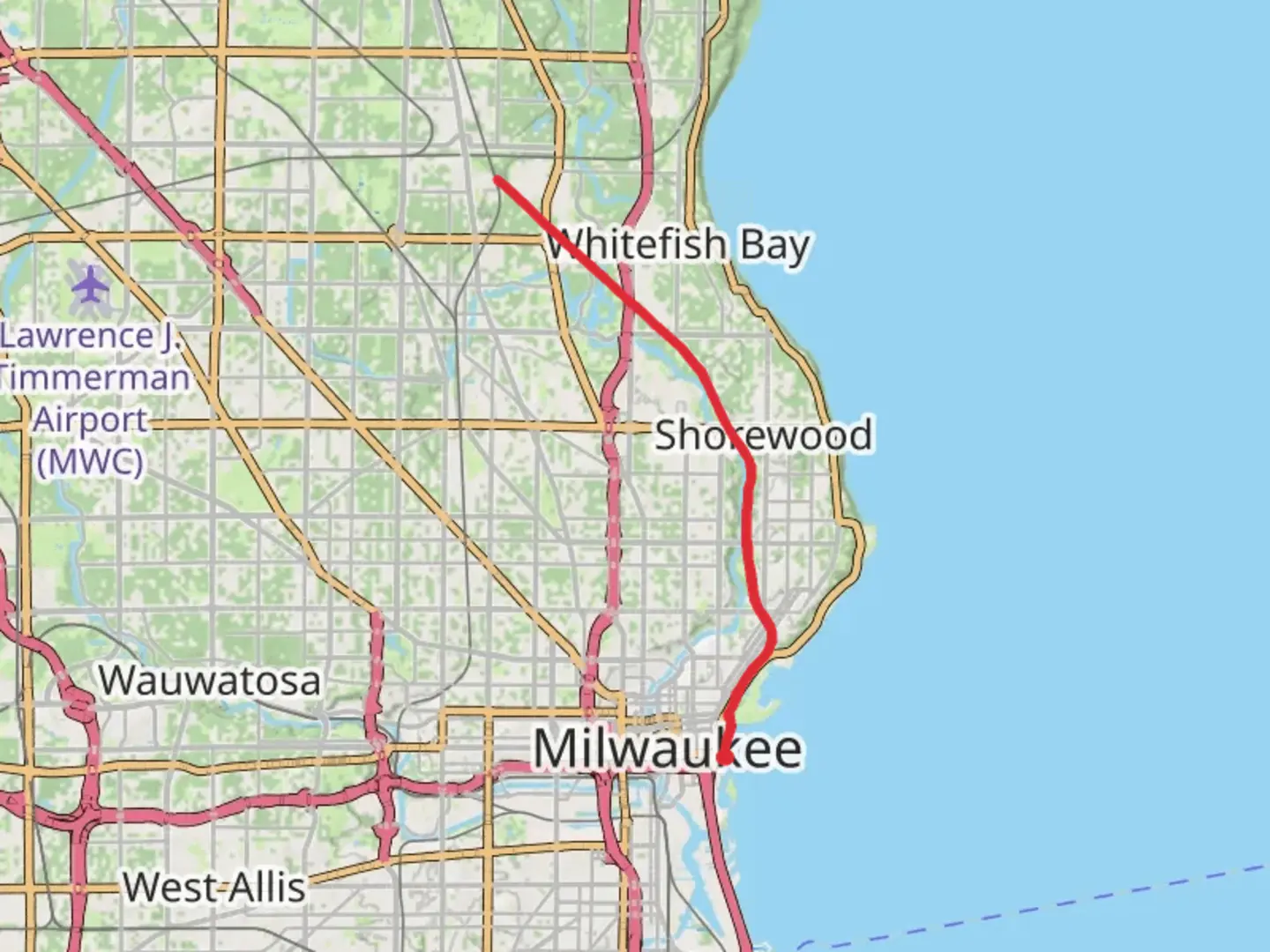 An image depicting the trail Milwaukee River and its surrounding area.