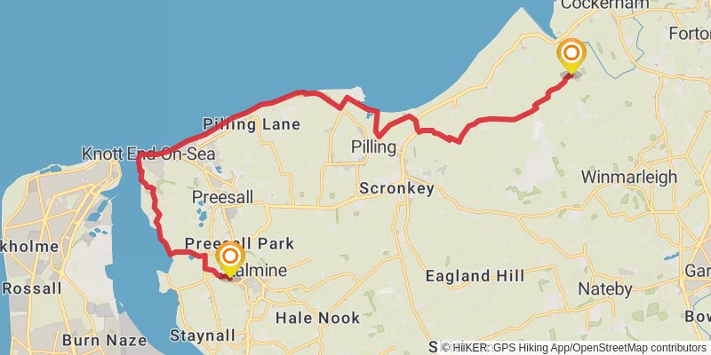 Liverpool South Parkway to Walney Island Walk stage 17 Map