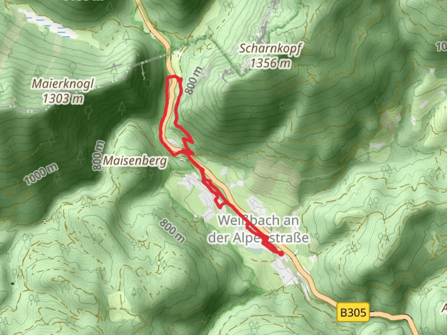 An image depicting the trail Weißbach via Salz AlpenSteig and its surrounding area.