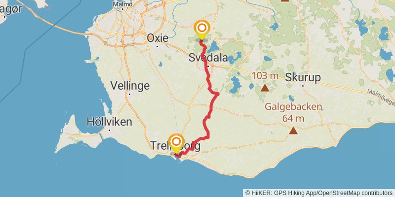 Skåneleden Trail spur 3 Map