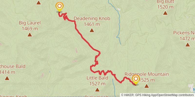 Appalachian Trail - North Carolina stage 2 Map