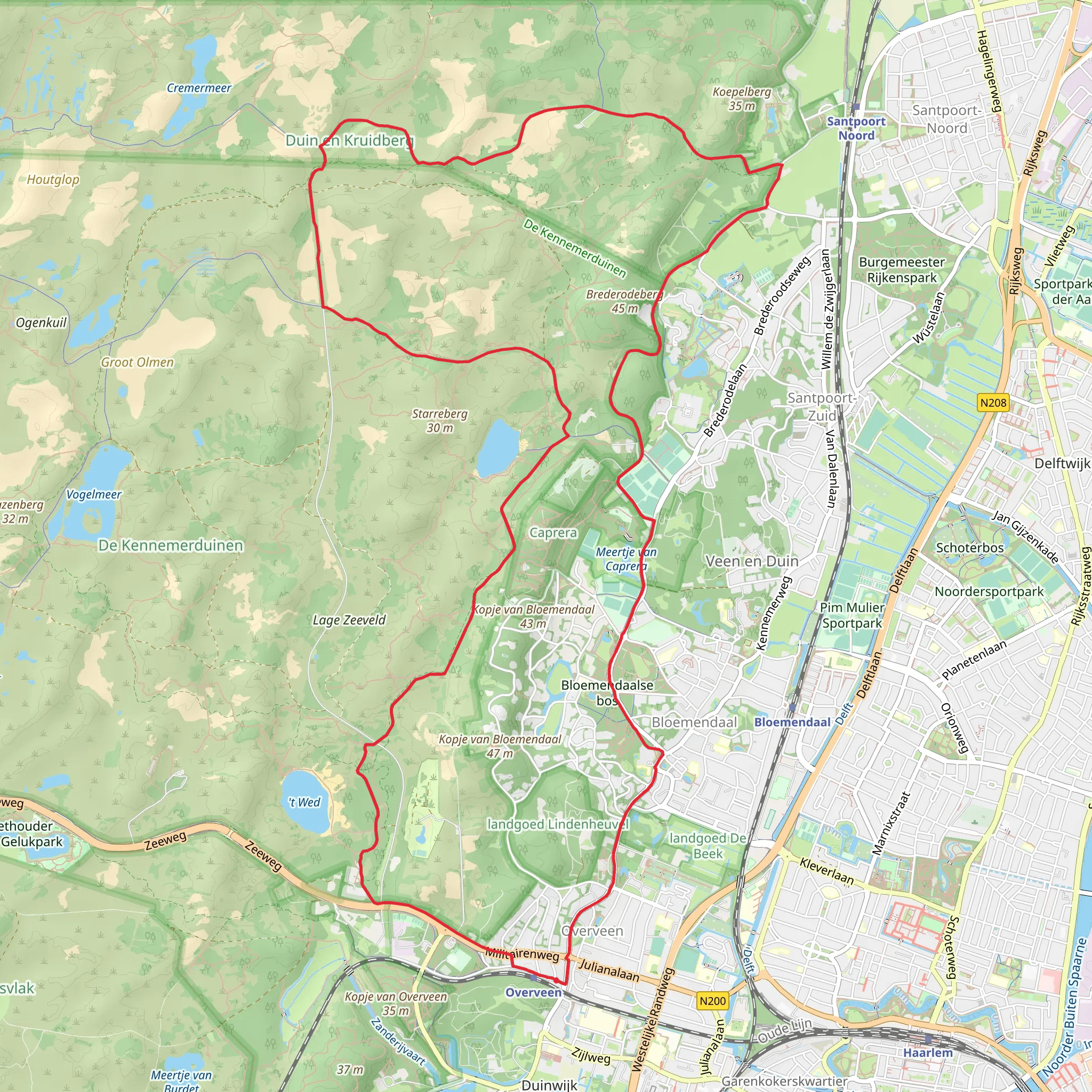 Zweeweg, Oosterweg and Bergweg Loop mobile static map