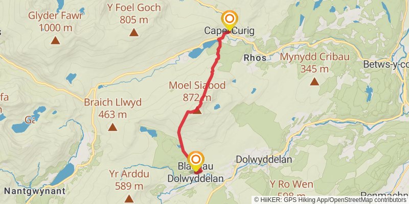 24 Peaks Circuit from Llanberis stage 4 Map