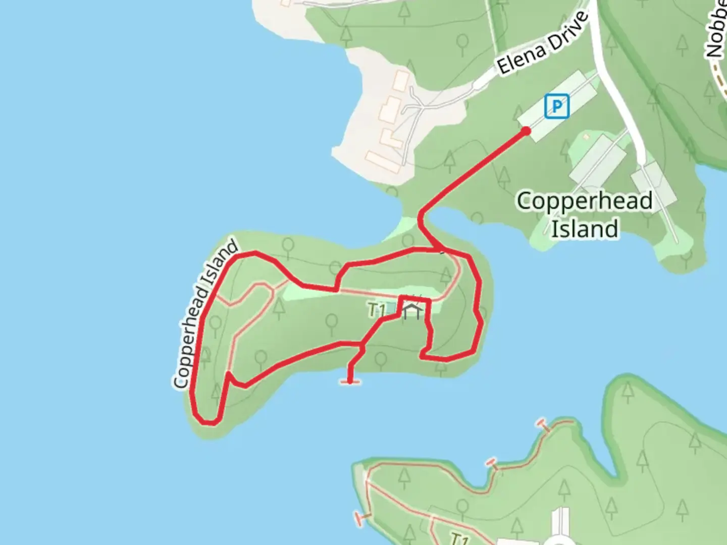 An image depicting the trail Copperhead Island Loop and its surrounding area.