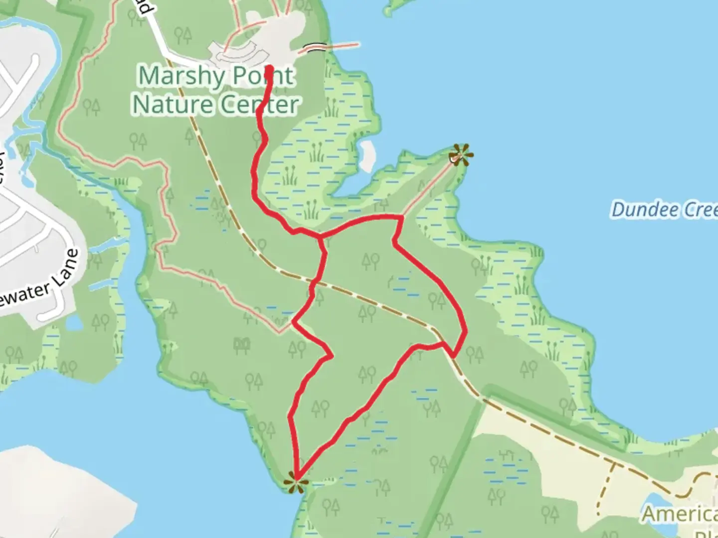 An image depicting the trail White trail and Weiskittel Loop Trail and its surrounding area.