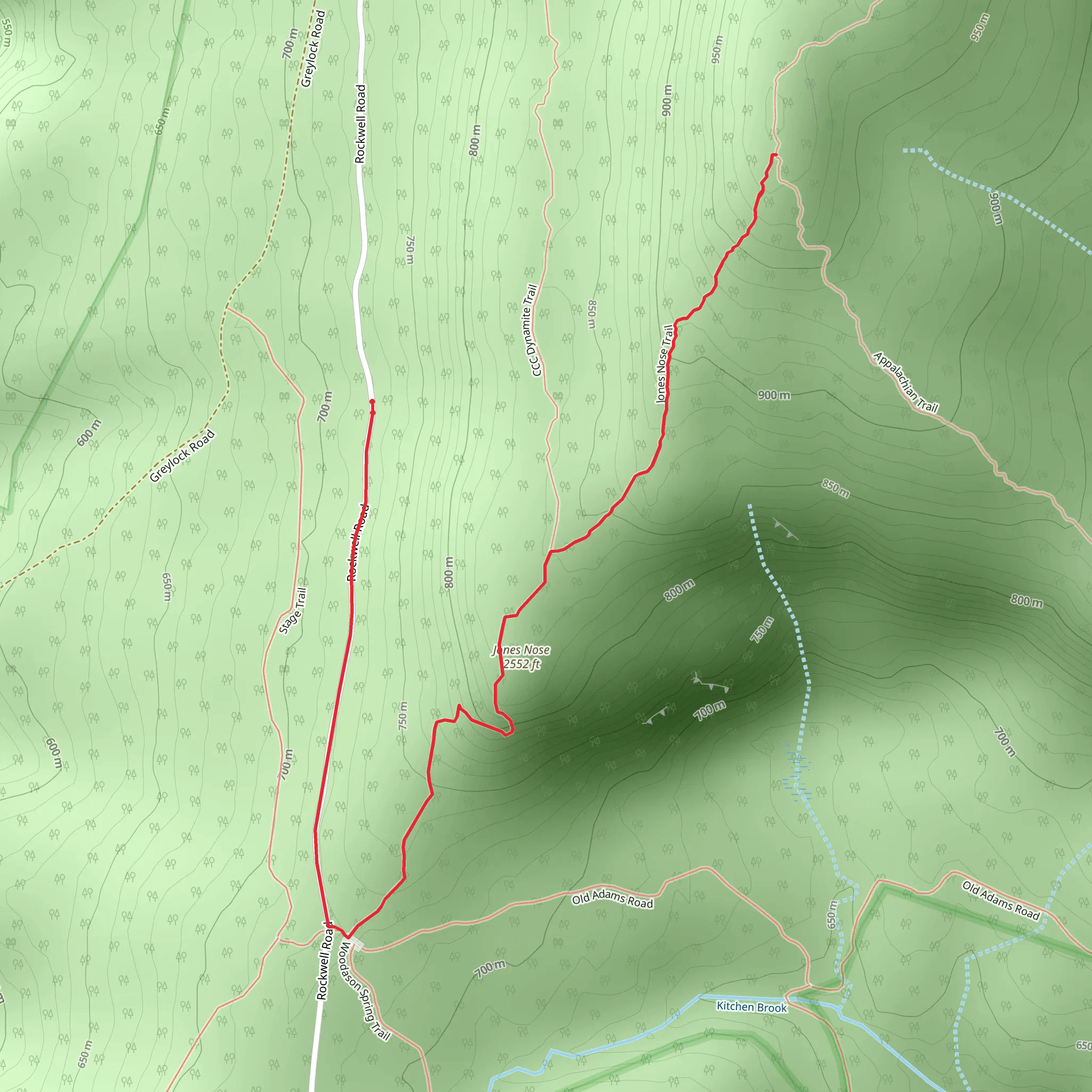 Jones Nose to Summit Trail mobile static map
