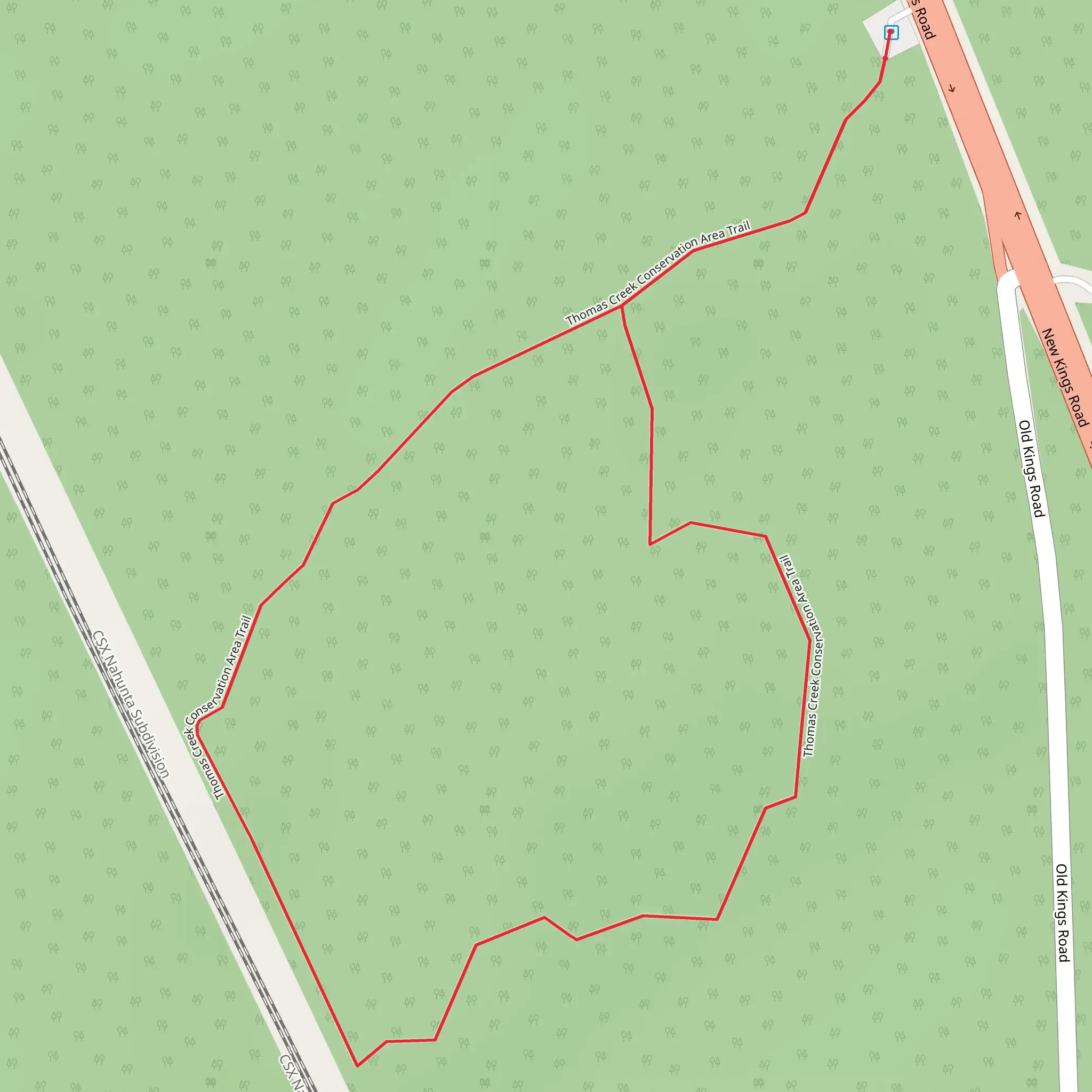 Thomas Creek Conservation Area Loop Trail mobile static map