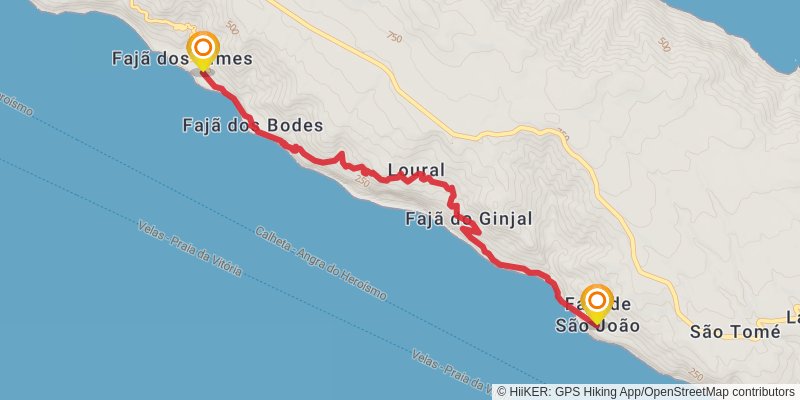 Great Route of São Jorge stage 2 Map