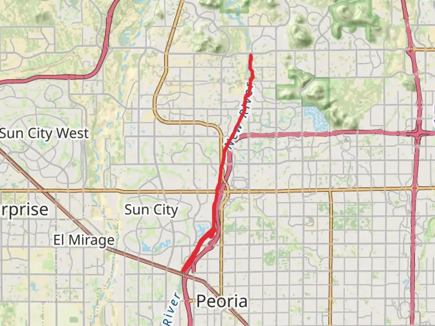 An image depicting the trail New River and Skunk Creek Trail and its surrounding area.