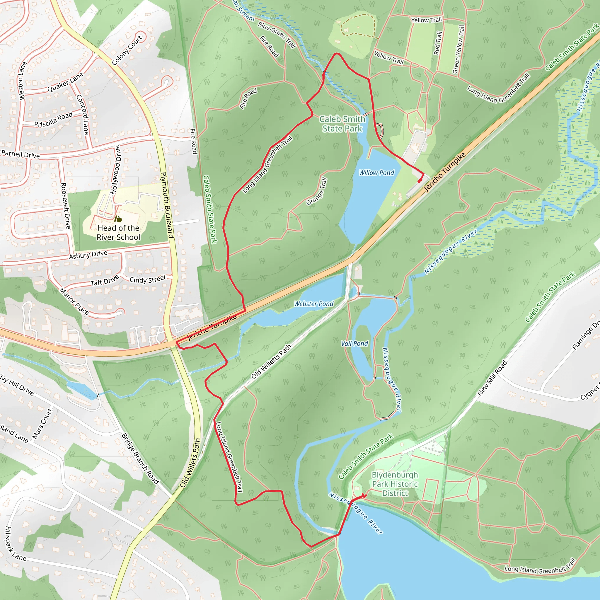 Long Island Greenbelt Trail mobile static map