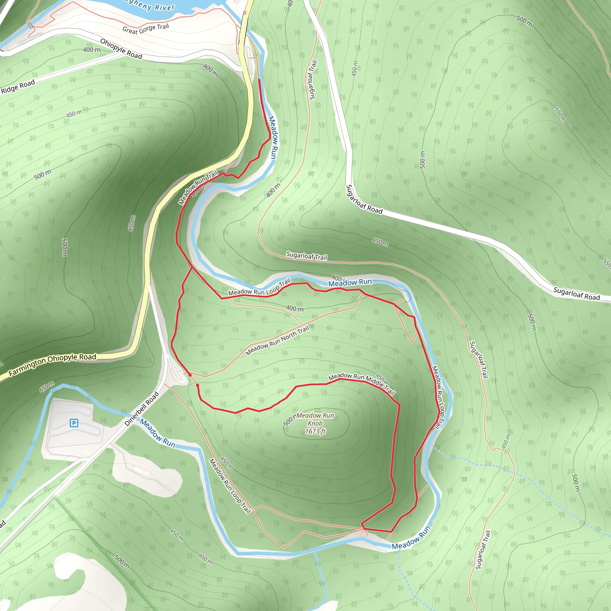 Ohiopyle - Meadow Run Loop Trail mobile static map