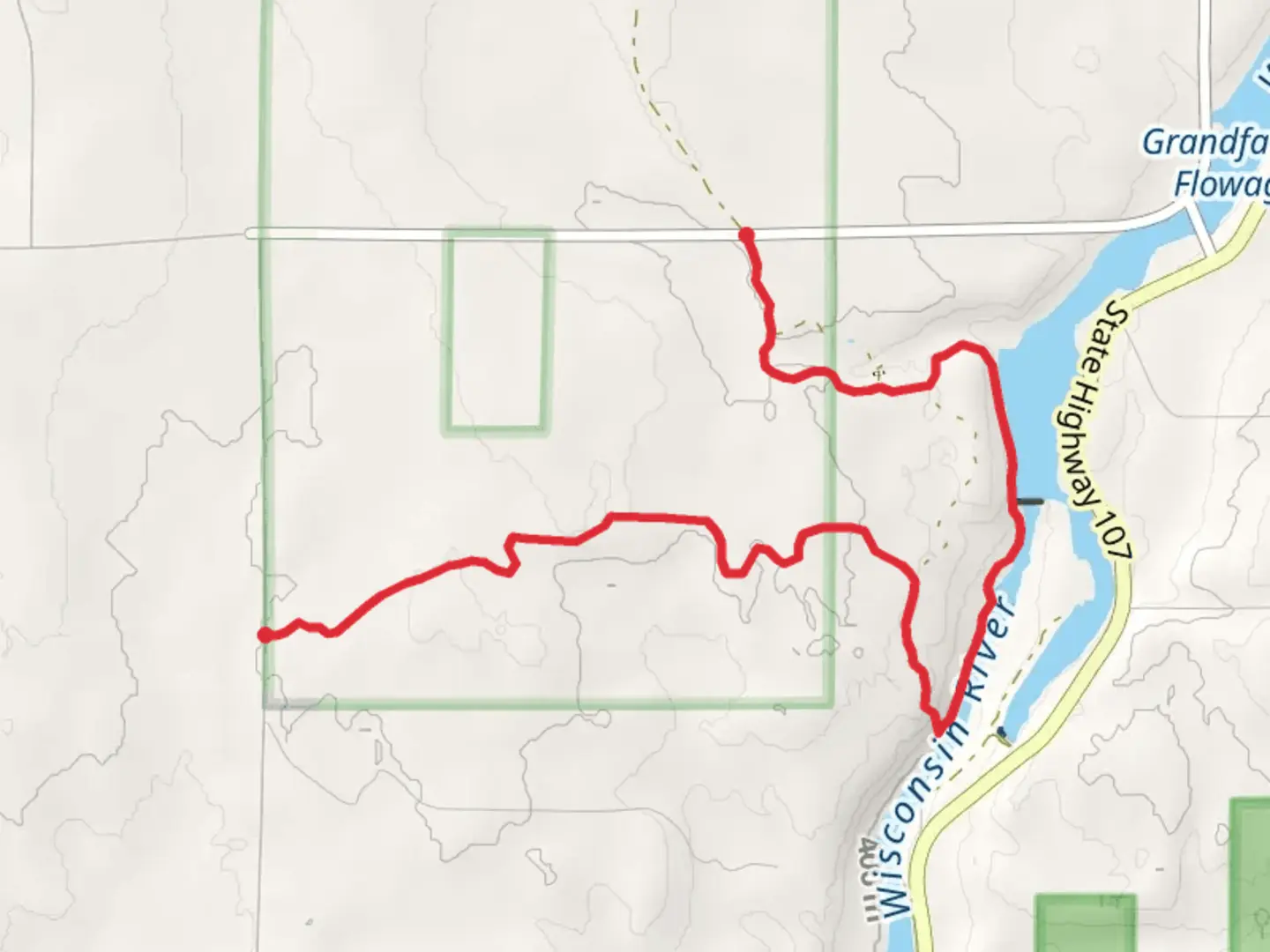 An image depicting the trail Ice Age Trail from Burma Road and its surrounding area.