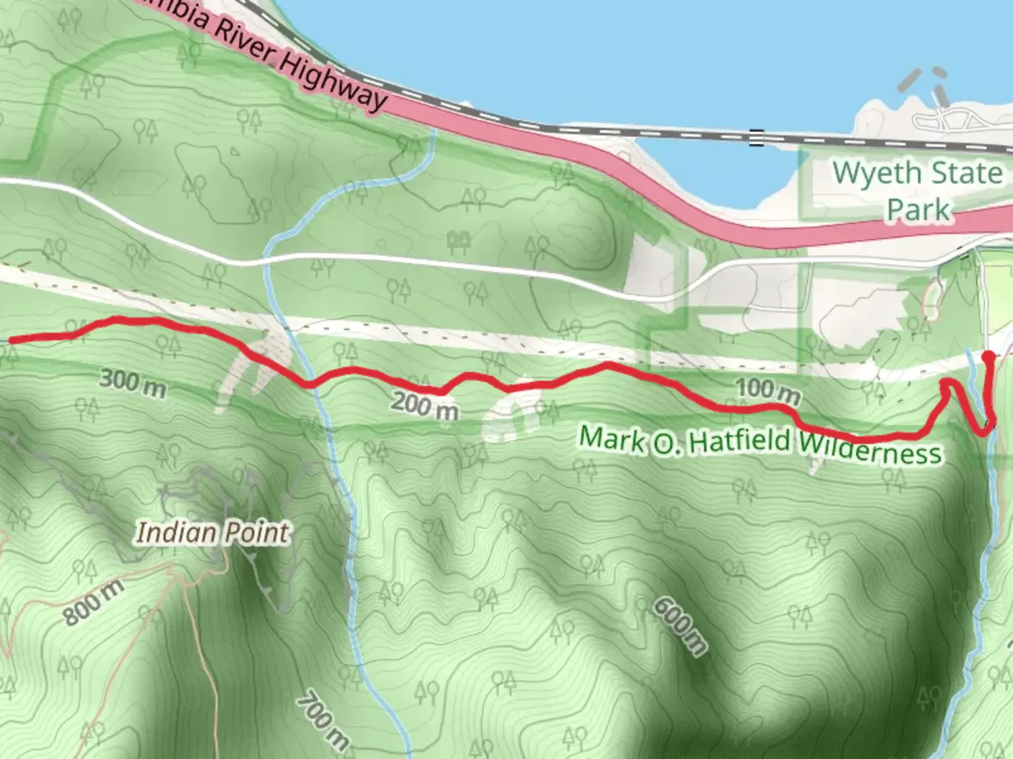 An image depicting the trail Grays Creek via George Trail and its surrounding area.