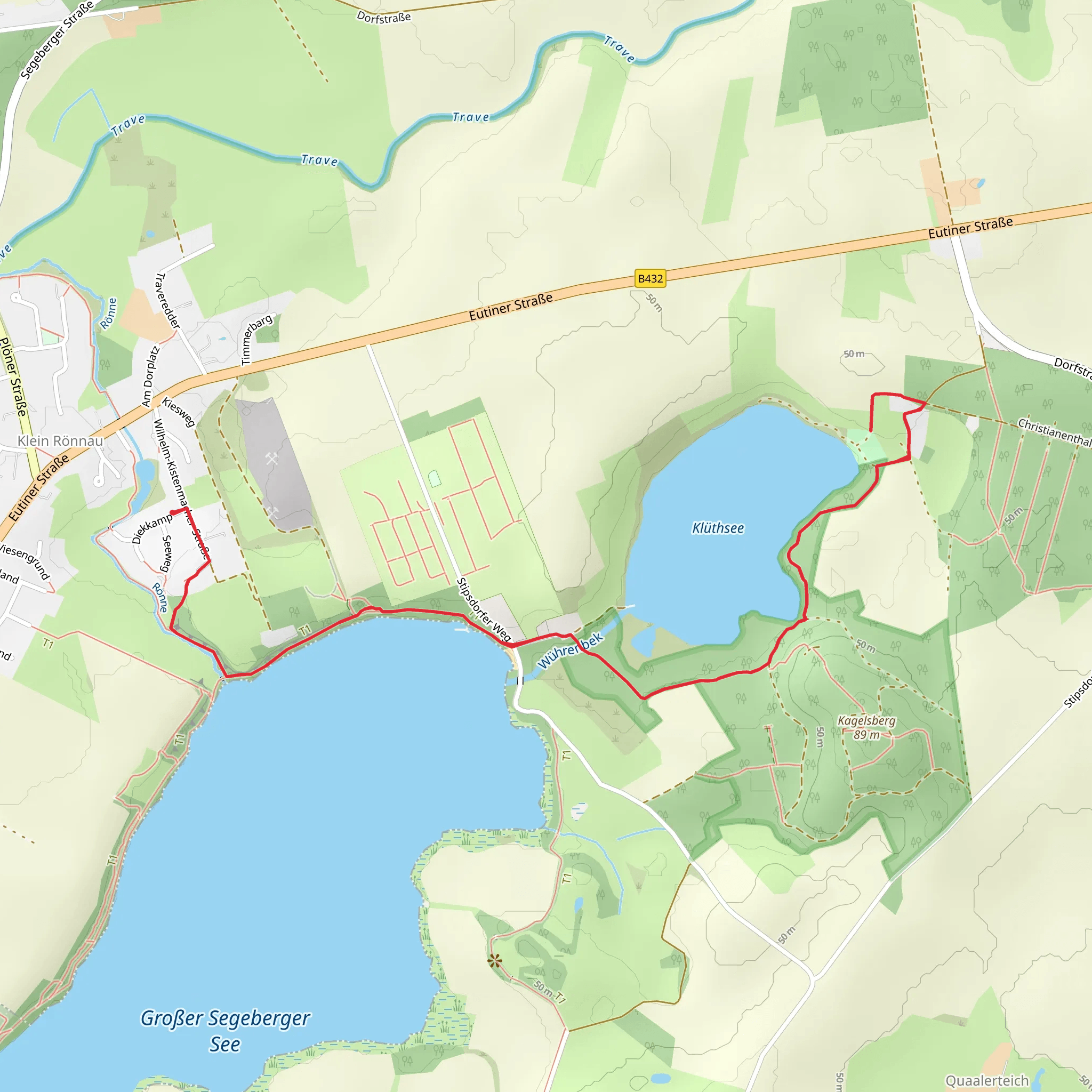 Klüthsee Out and Back mobile static map