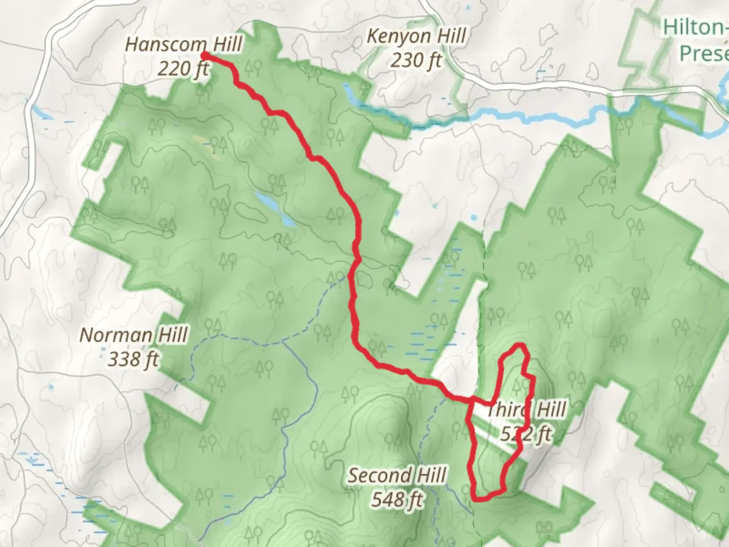 An image depicting the trail Third Hill Loop via Notch Trail and its surrounding area.