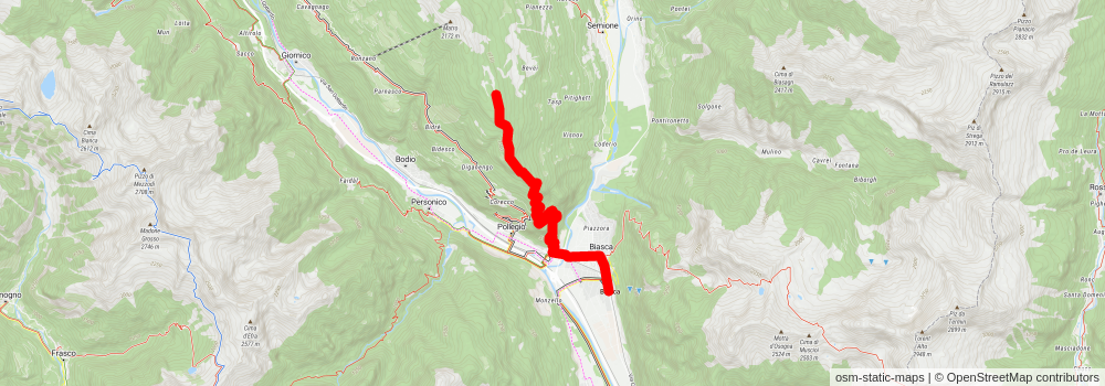 Blenio Valley Trail stage 2 Map