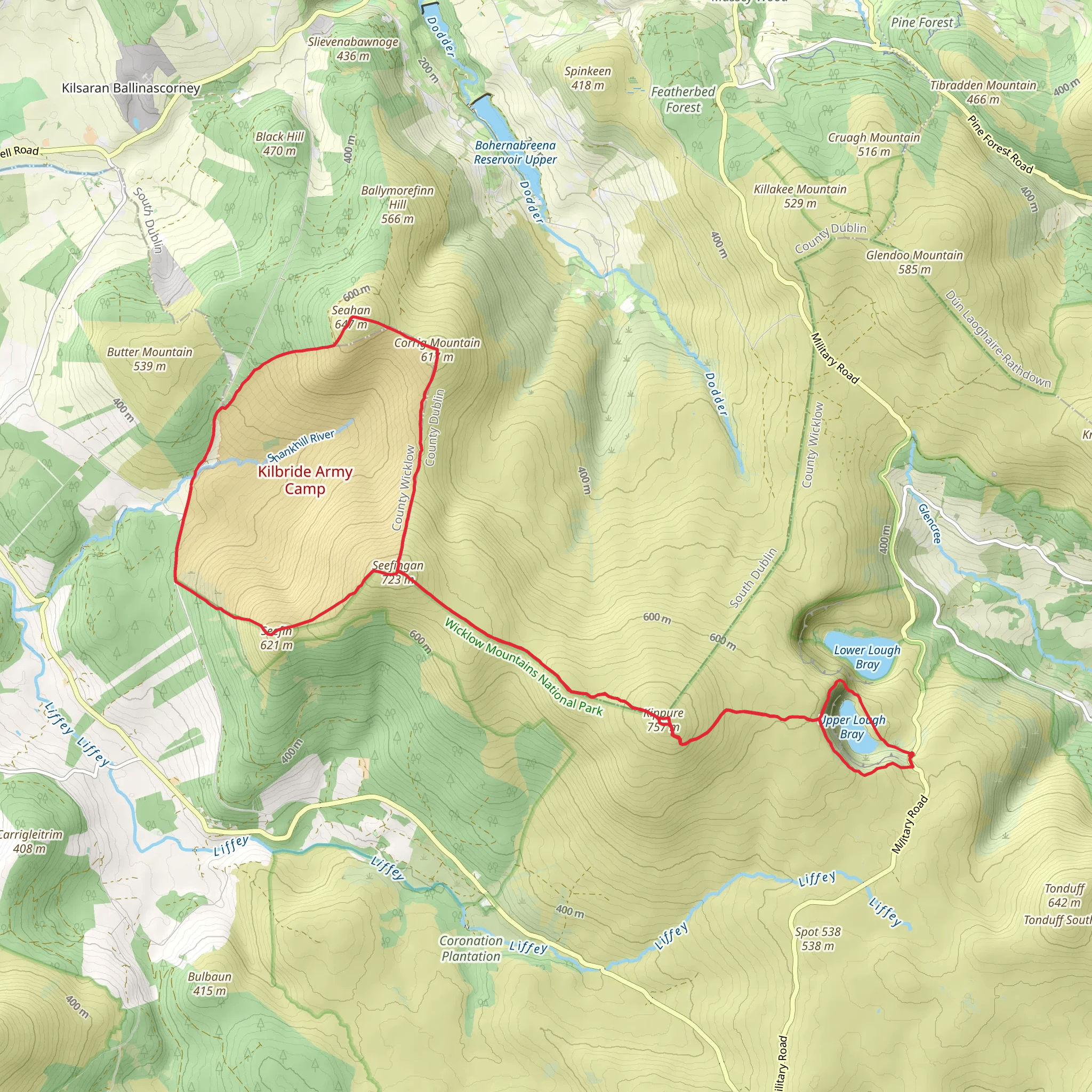 Corrig Mountain Loop mobile static map