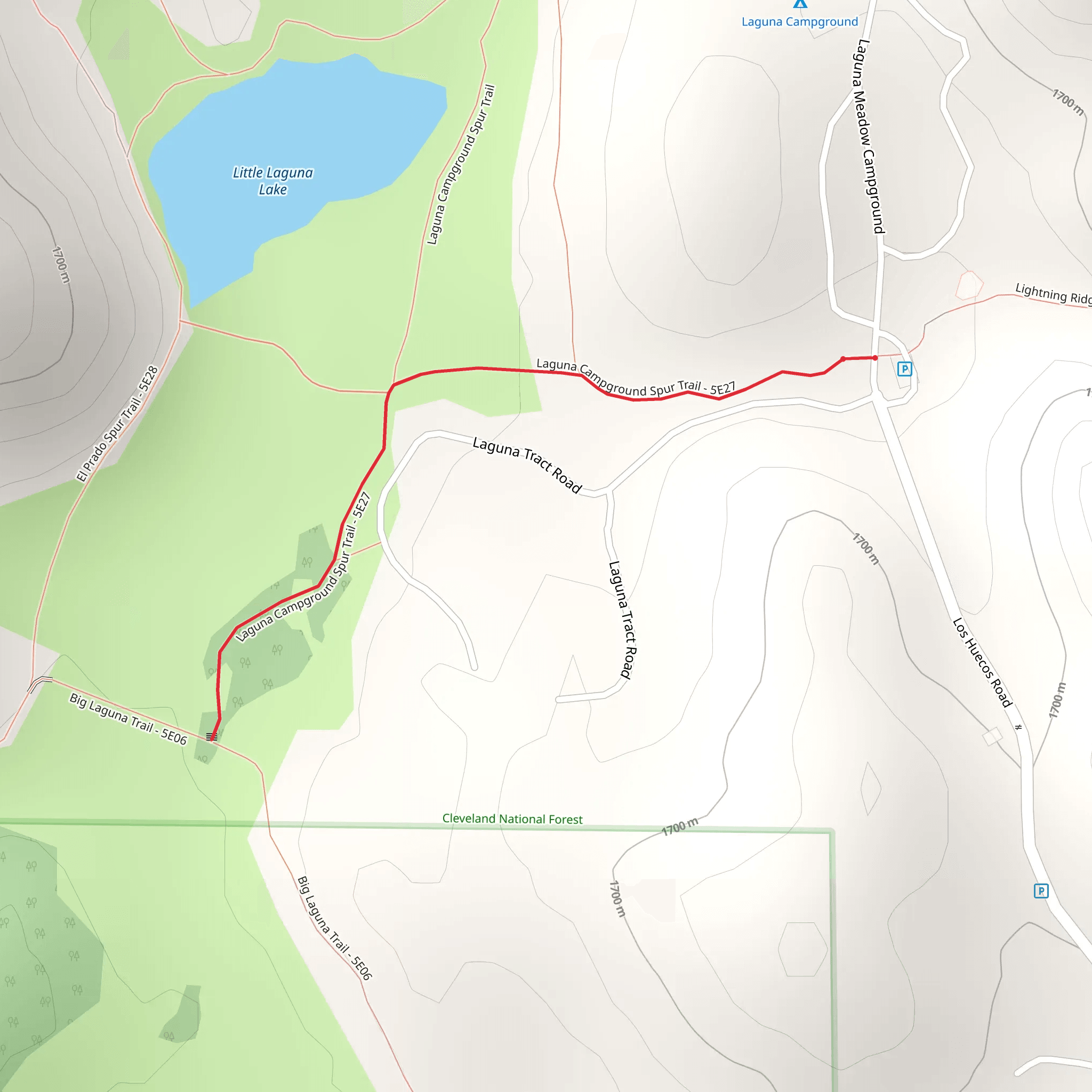 Laguna Campground Spur Trail mobile static map