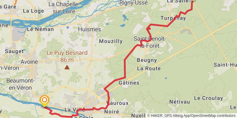 GR 3 - Vallee De La Loire stage 46 Map